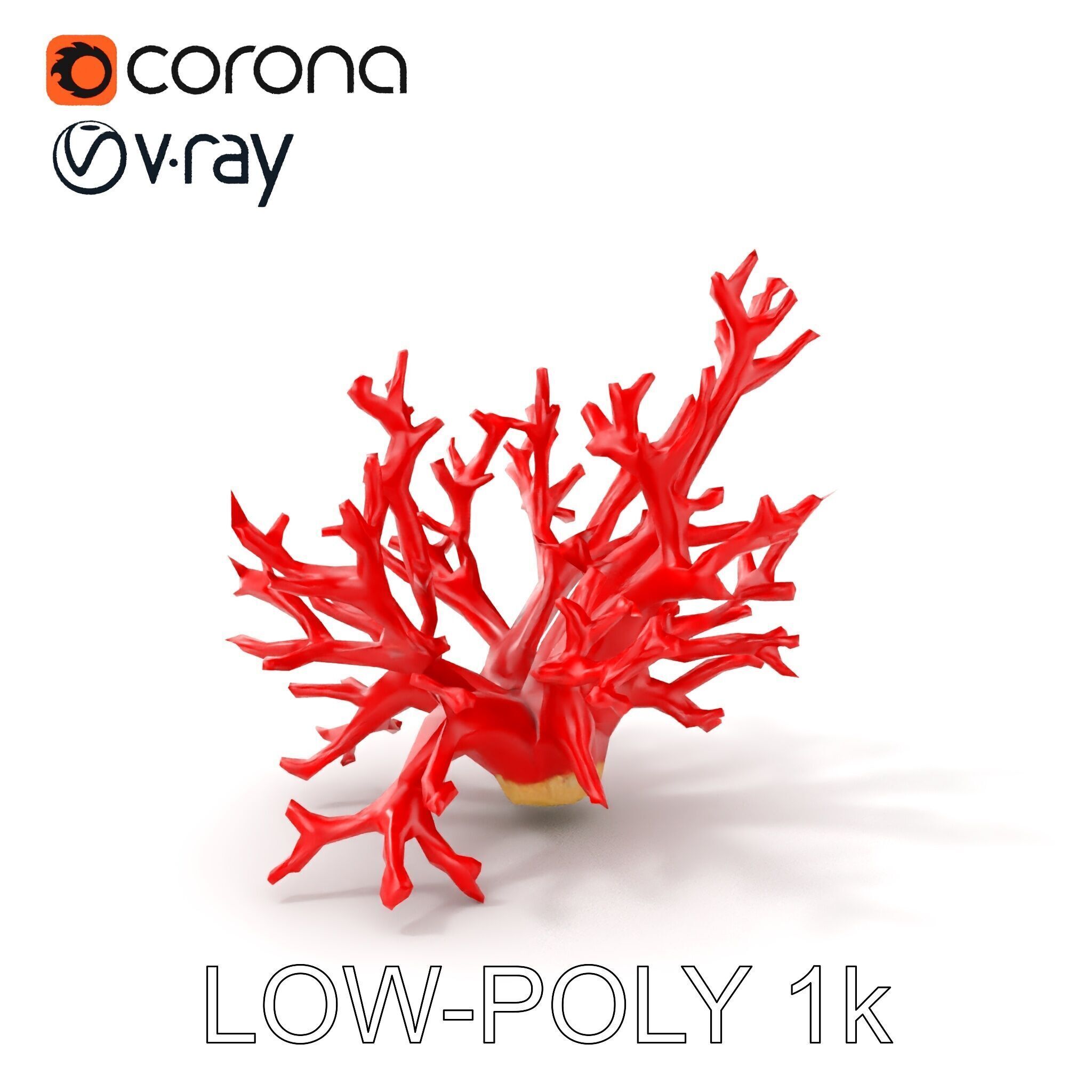 Red Coral Model Pack for Oceanic Environments Low-poly 3D model_14