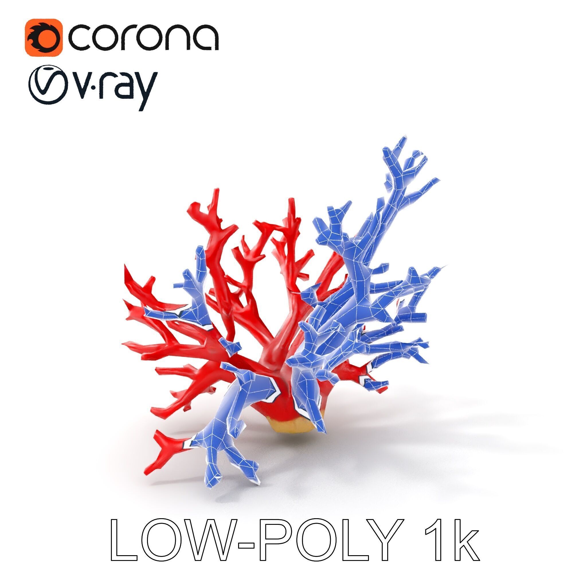 Red Coral Model Pack for Oceanic Environments Low-poly 3D model_20