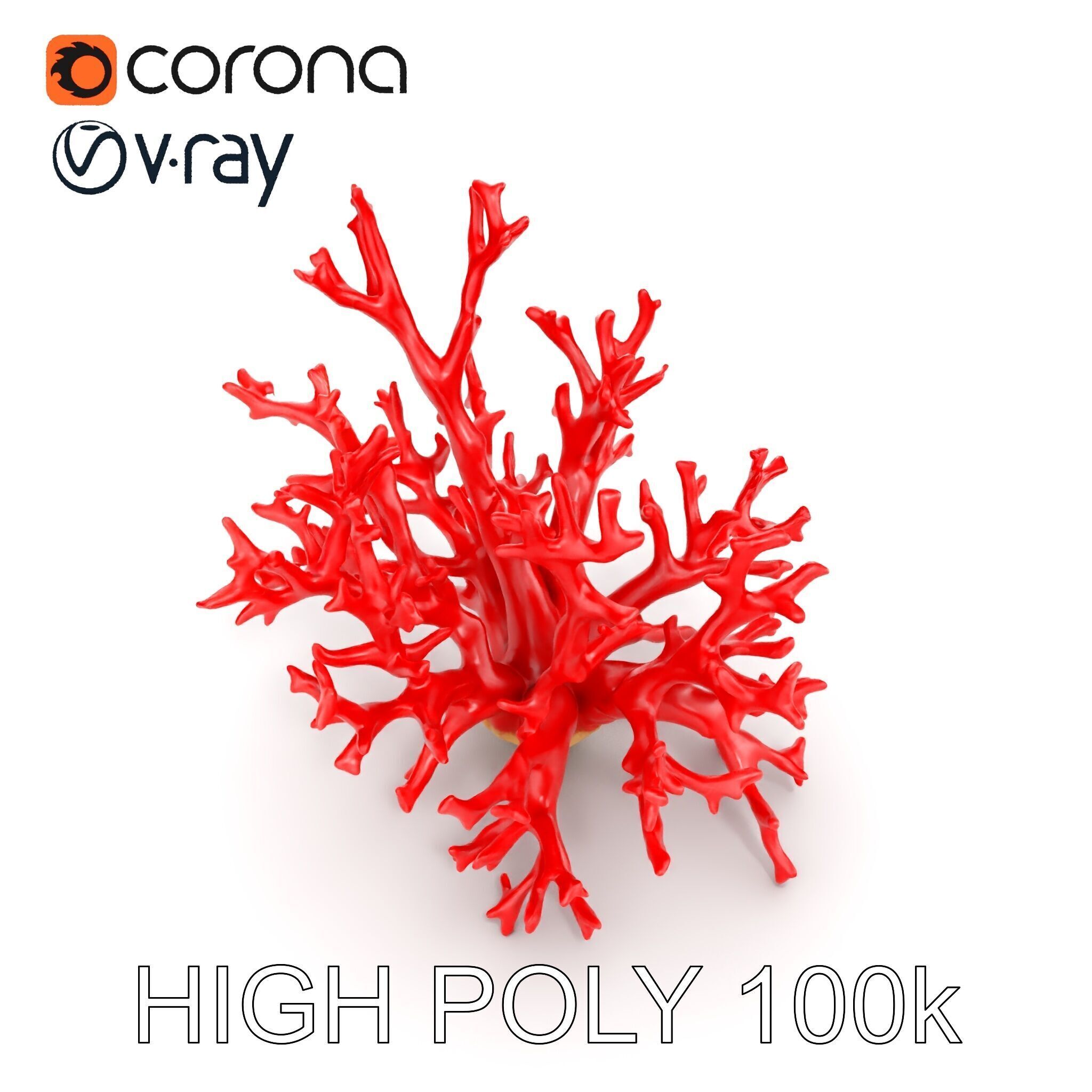 Red Coral Model Pack for Oceanic Environments Low-poly 3D model_18