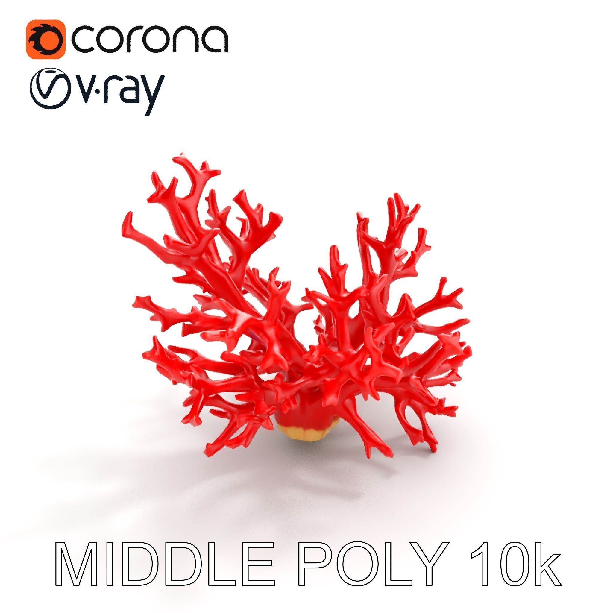 Red Coral Model Pack for Oceanic Environments Low-poly 3D model_13