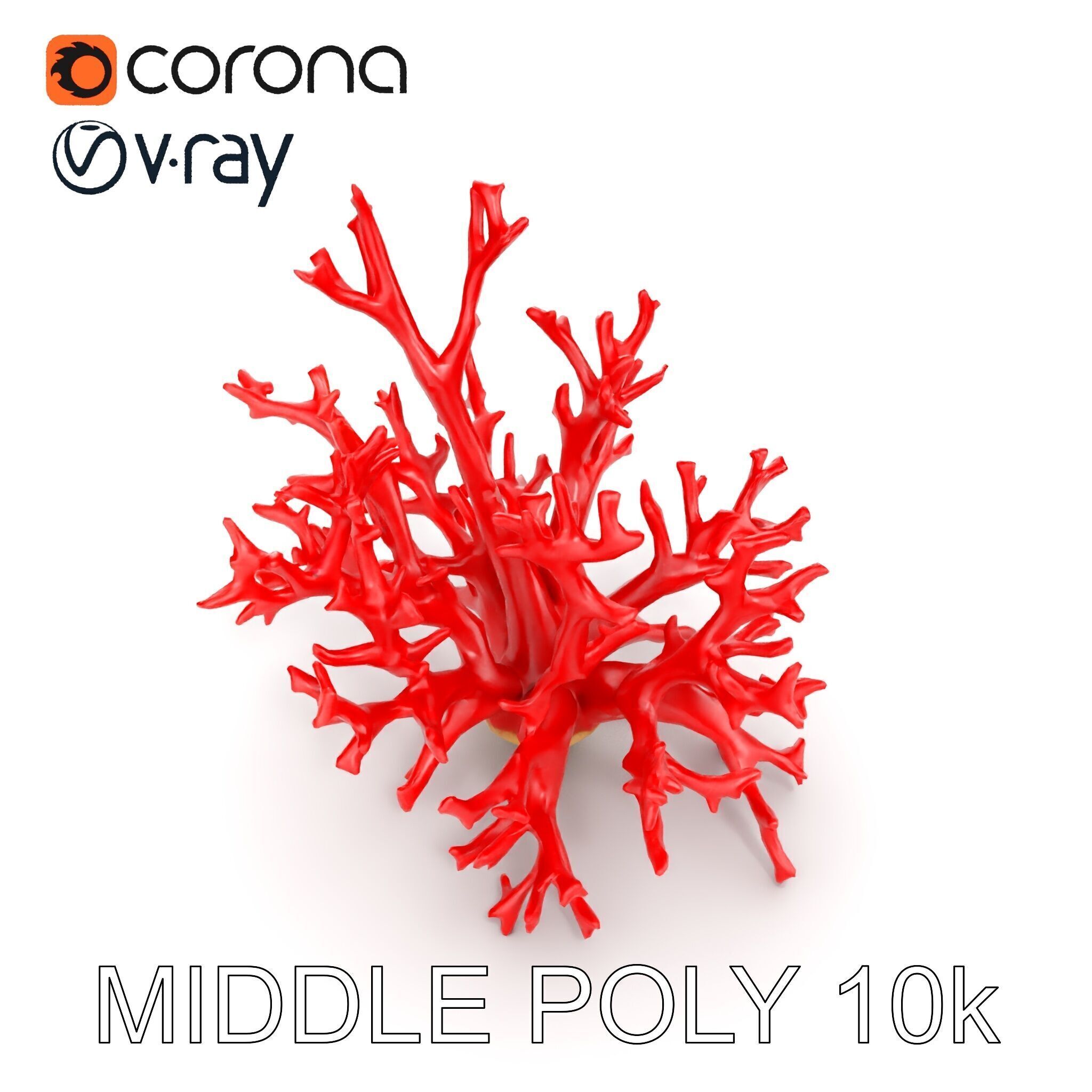 Red Coral Model Pack for Oceanic Environments Low-poly 3D model_8