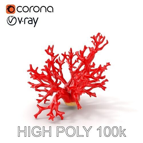 Red Coral Model Pack for Oceanic Environments Low-poly 3D model