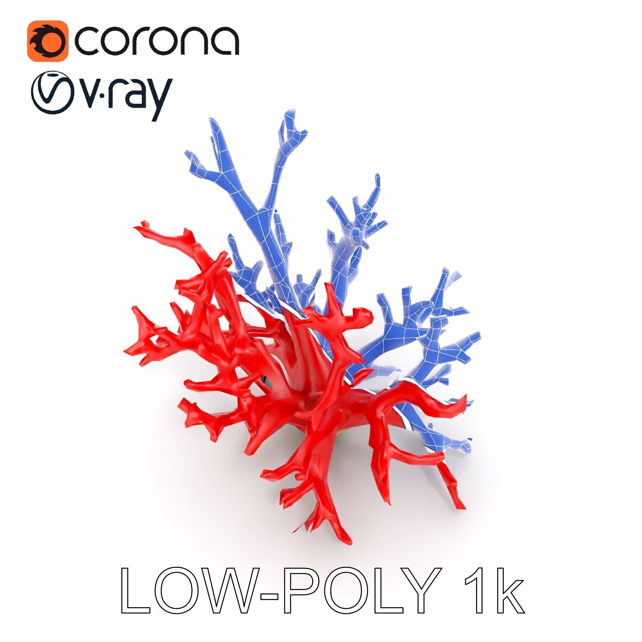 Red Coral Model Pack for Oceanic Environments Low-poly 3D model_23