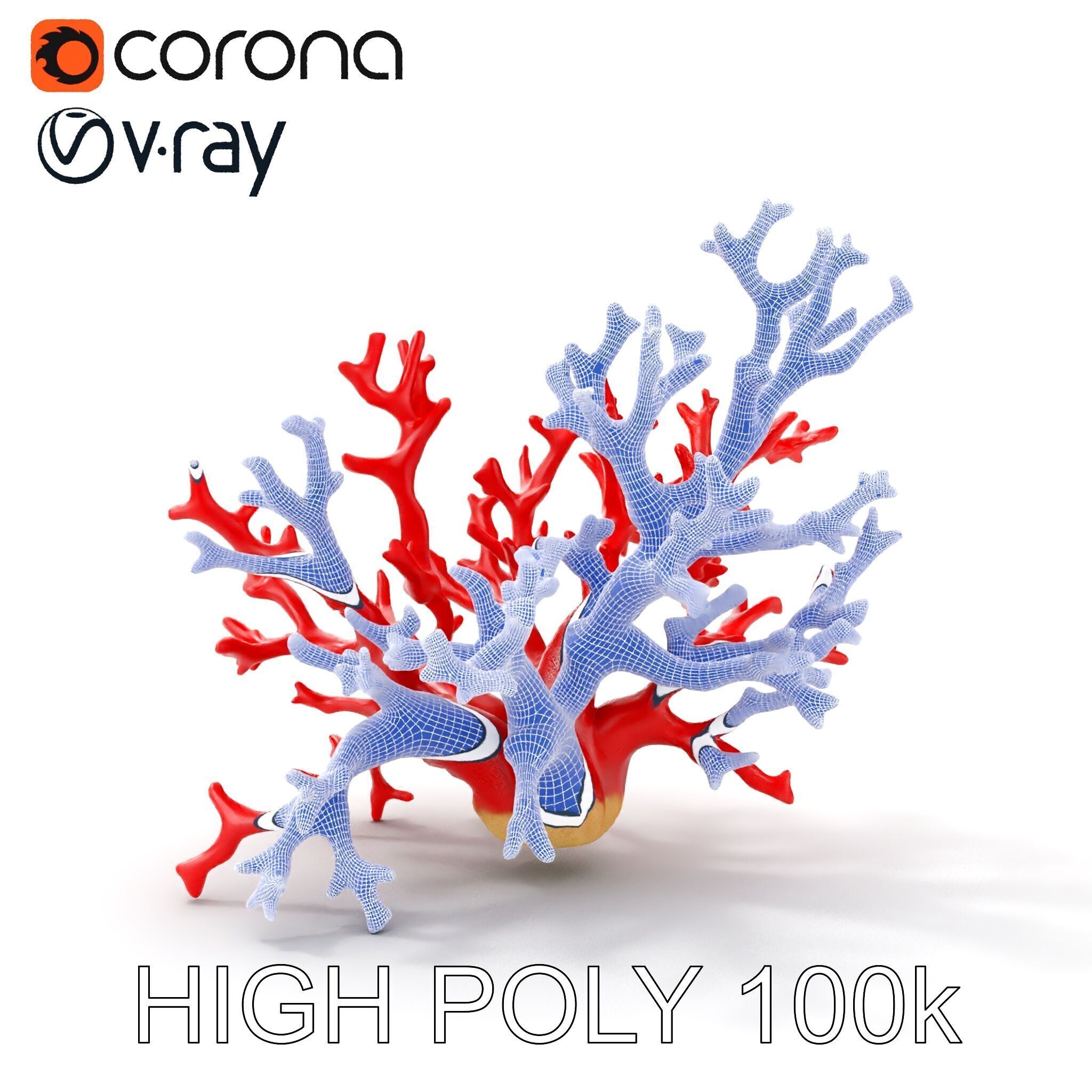 Red Coral Model Pack for Oceanic Environments Low-poly 3D model_35