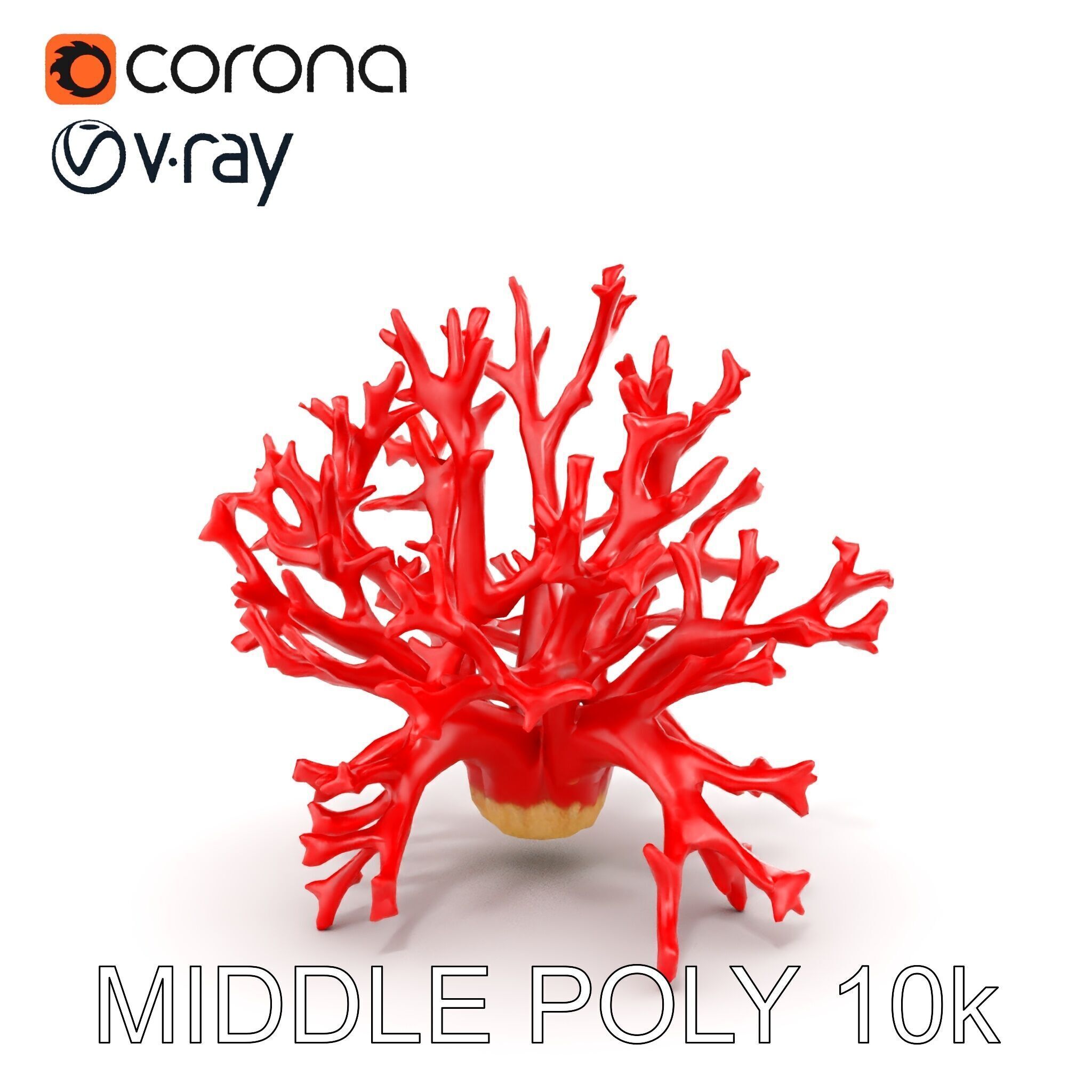 Red Coral Model Pack for Oceanic Environments Low-poly 3D model_19
