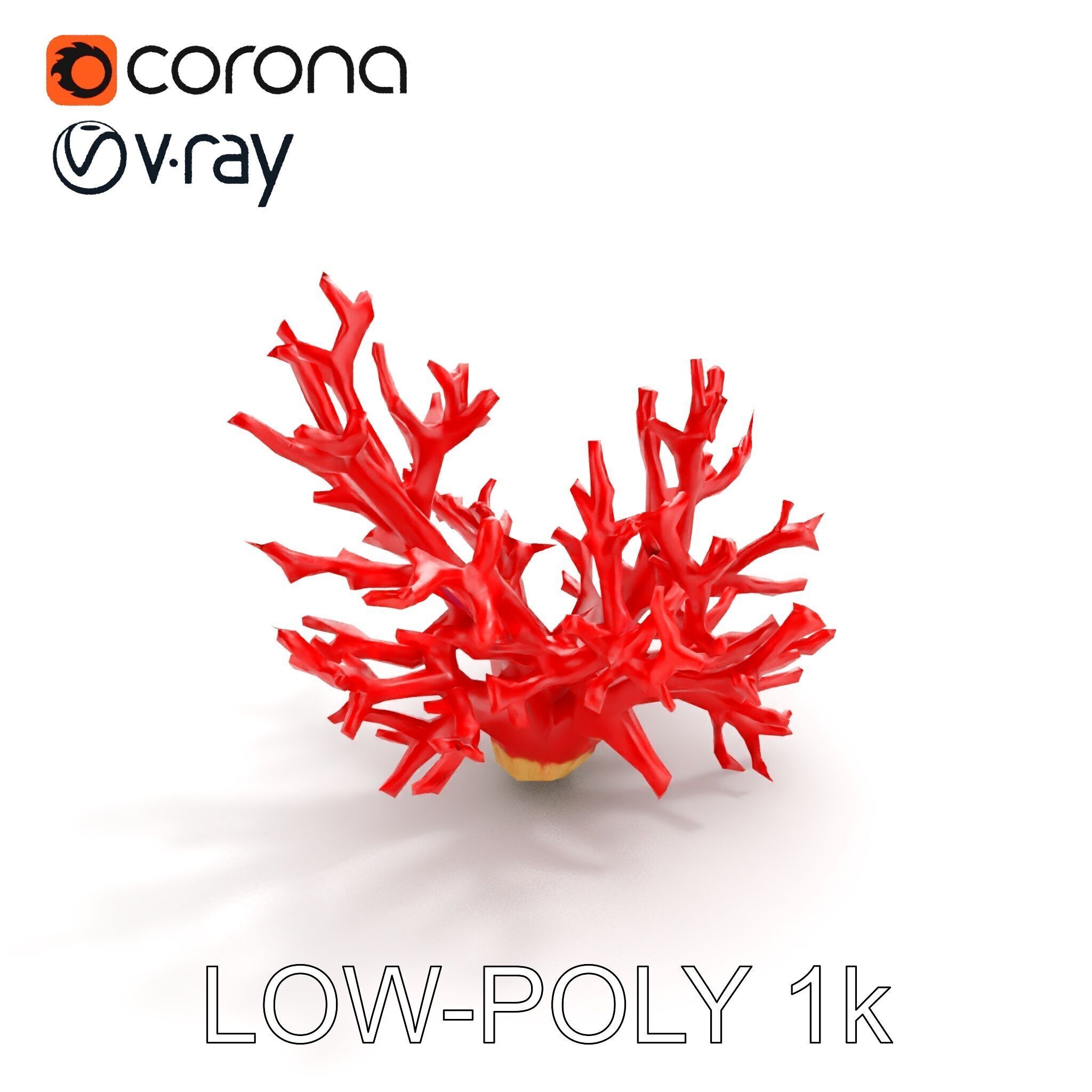 Red Coral Model Pack for Oceanic Environments Low-poly 3D model_12