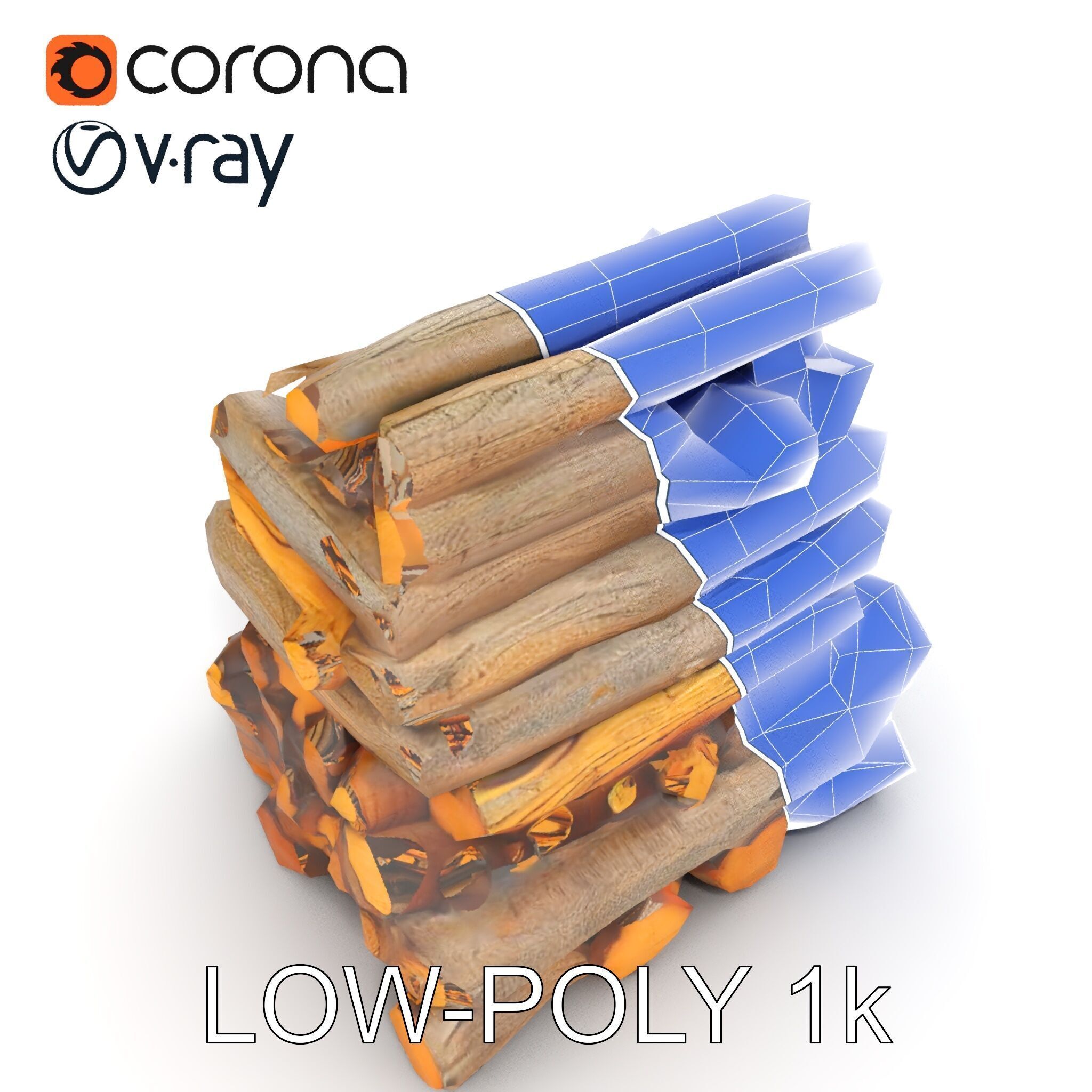Realistic Firewood Logs Model Pack for D Environments Low-poly 3D model_31