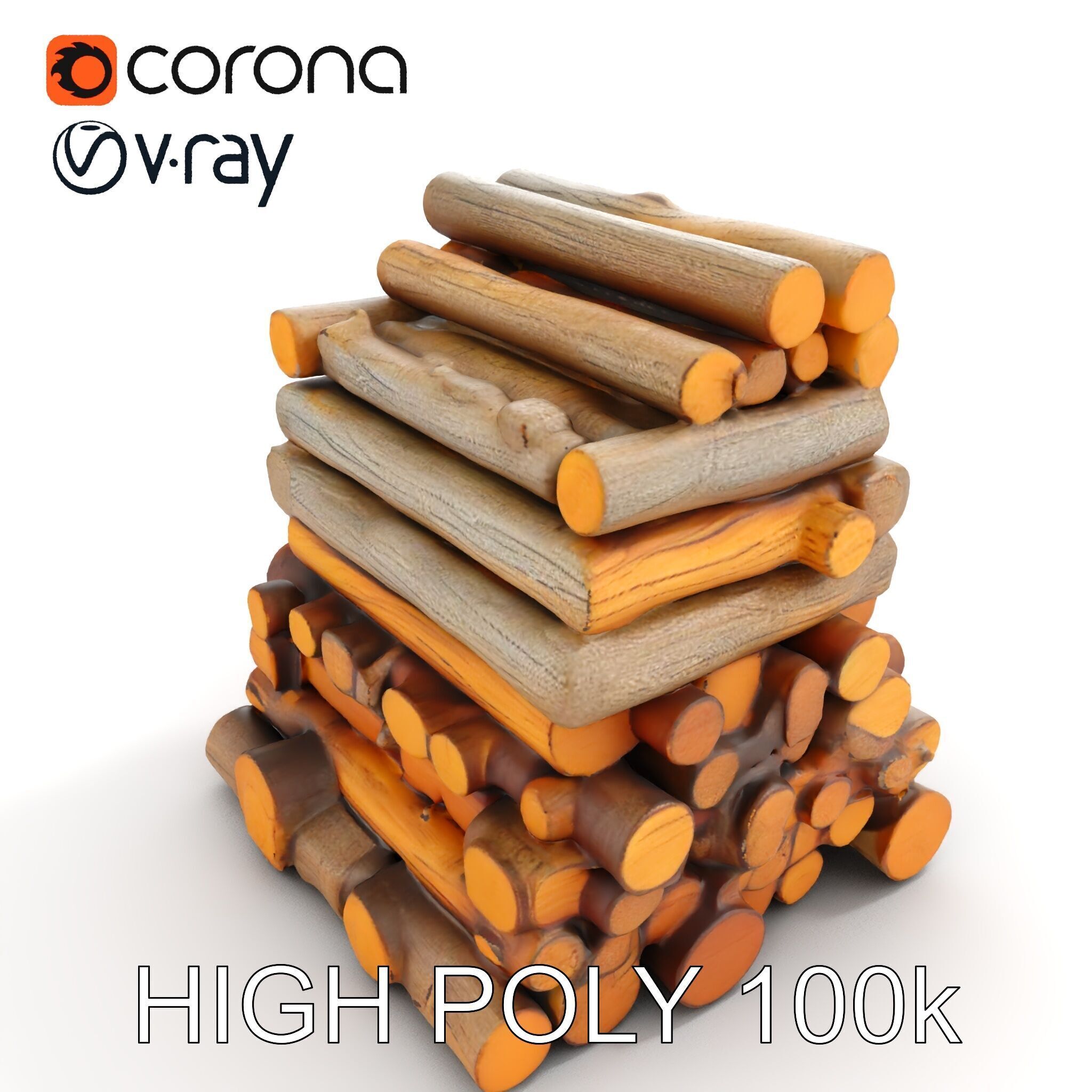 Realistic Firewood Logs Model Pack for D Environments Low-poly 3D model_18