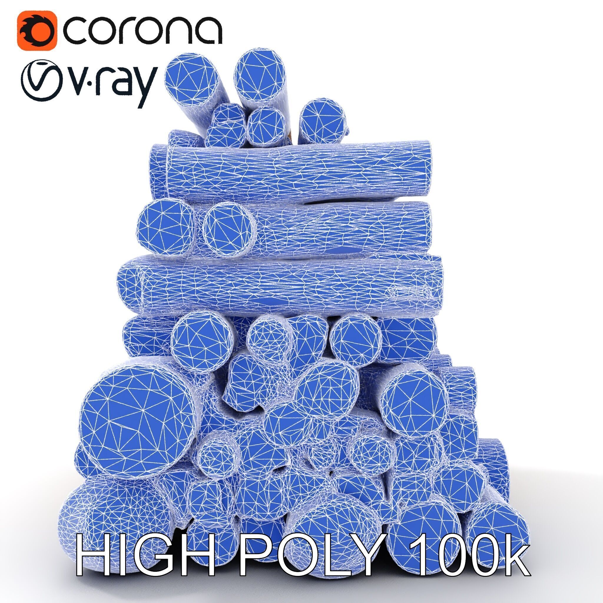 Realistic Firewood Logs Model Pack for D Environments Low-poly 3D model_30