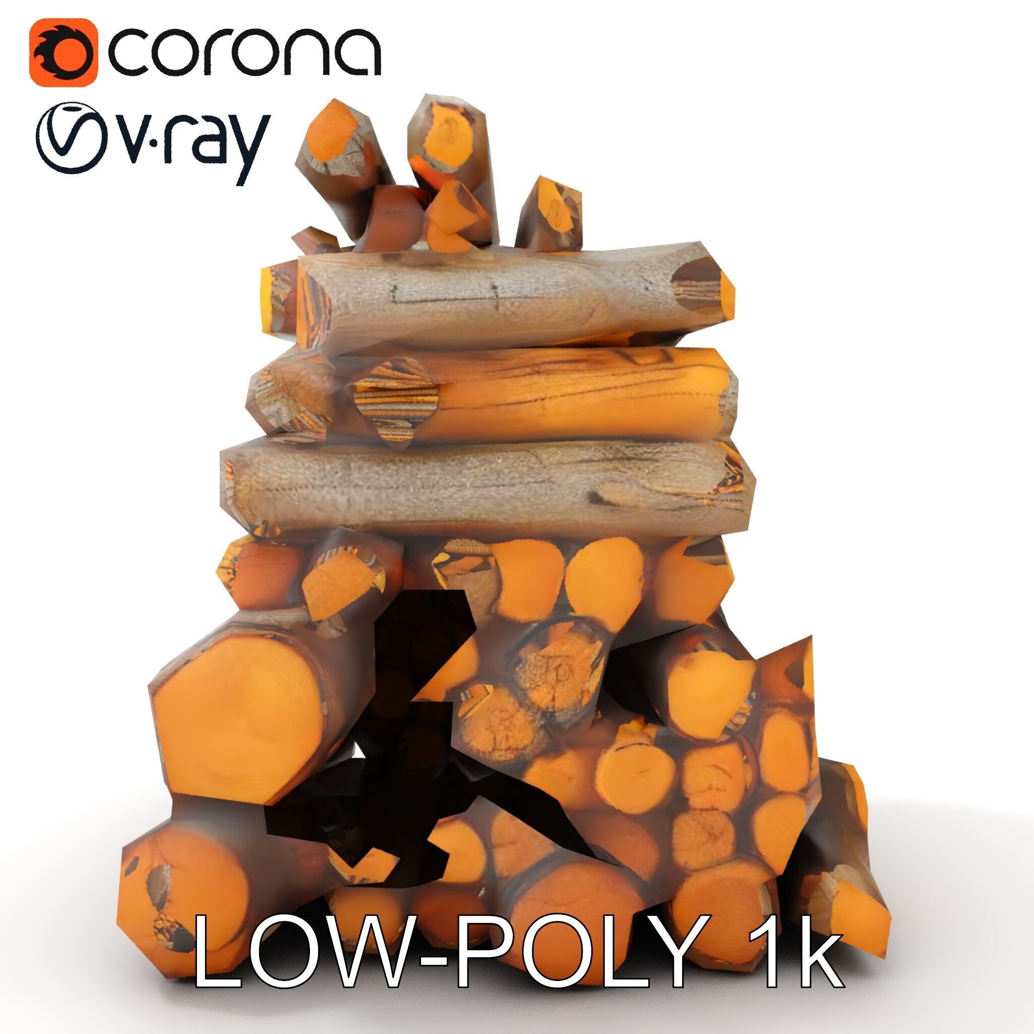 Realistic Firewood Logs Model Pack for D Environments Low-poly 3D model_28