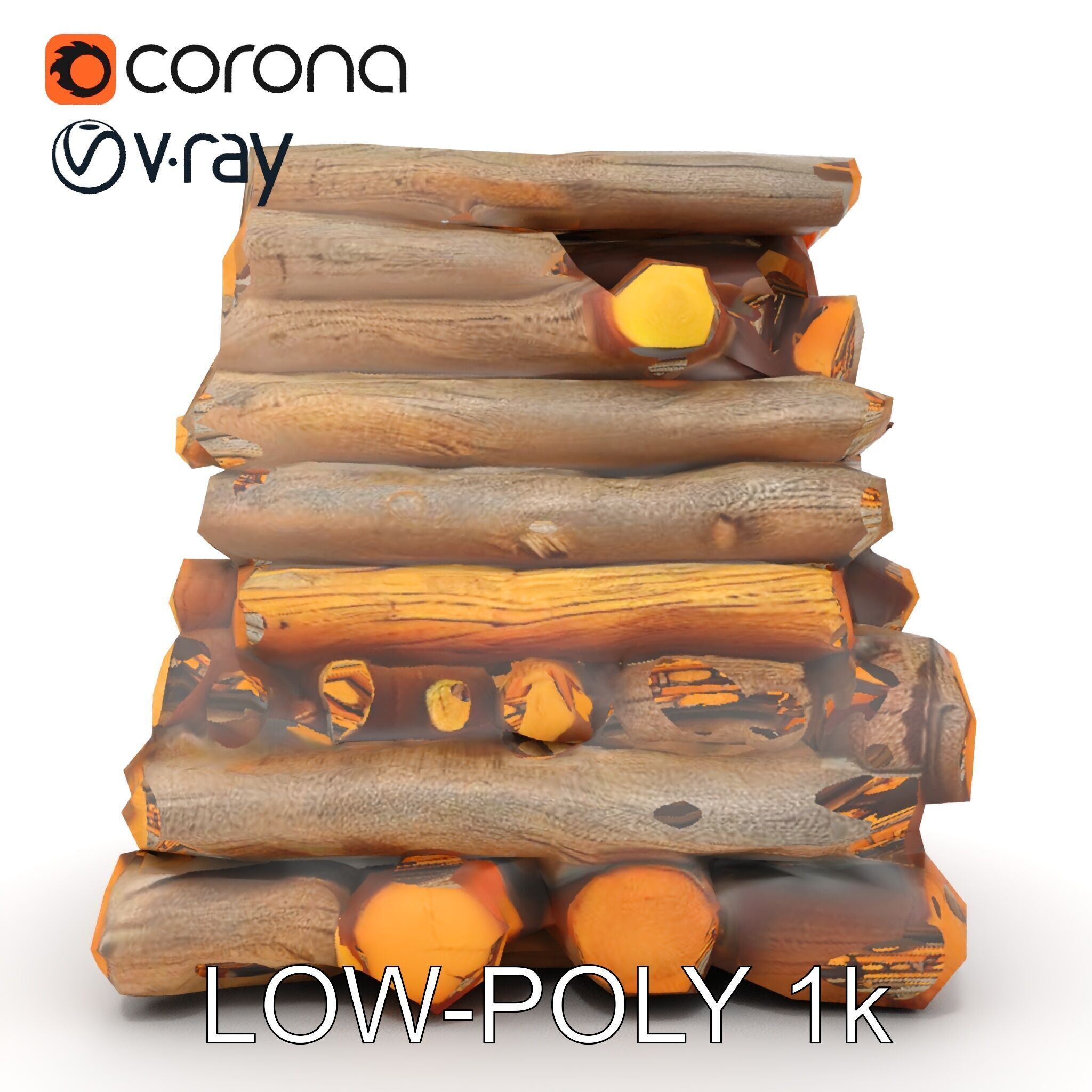 Realistic Firewood Logs Model Pack for D Environments Low-poly 3D model_14