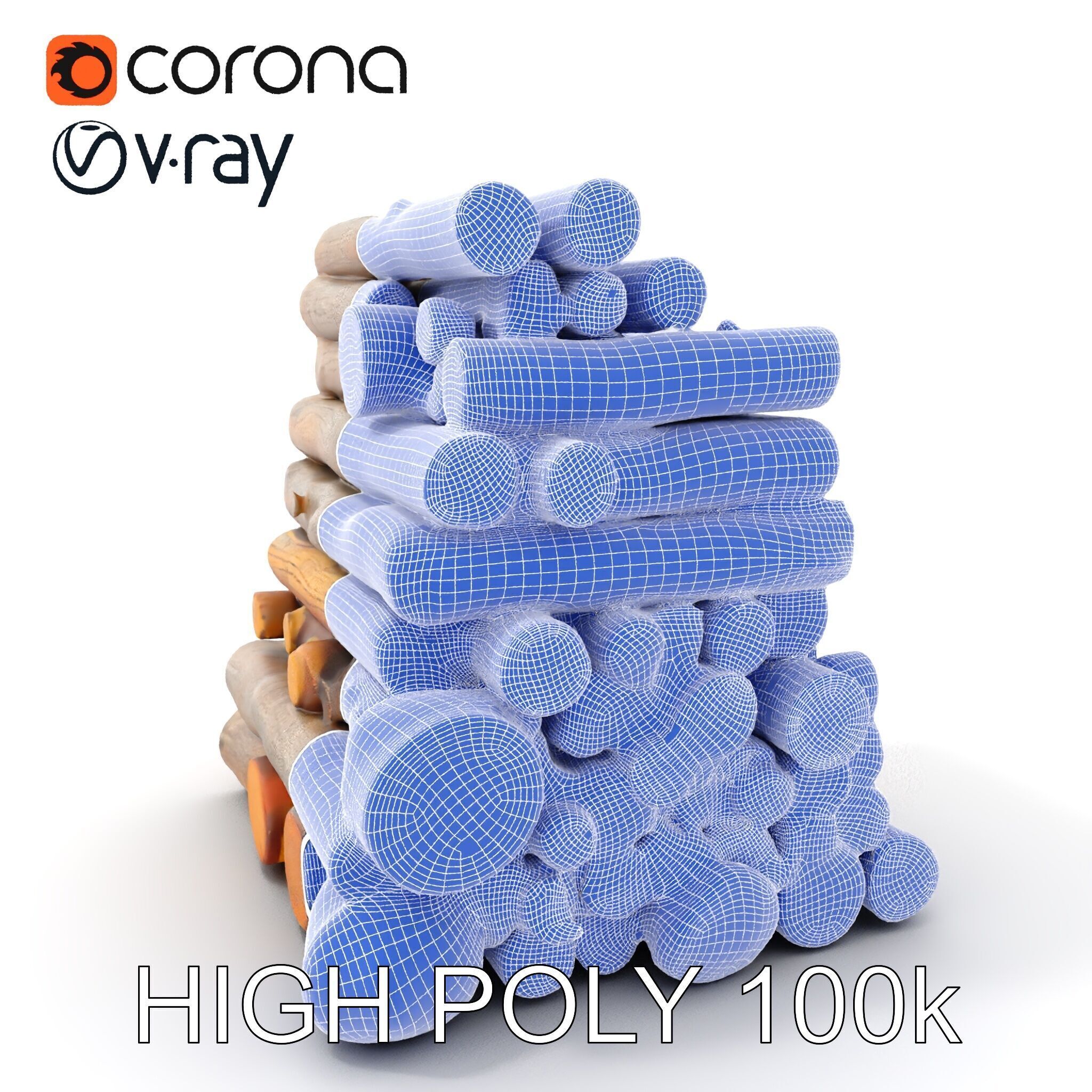 Realistic Firewood Logs Model Pack for D Environments Low-poly 3D model_4