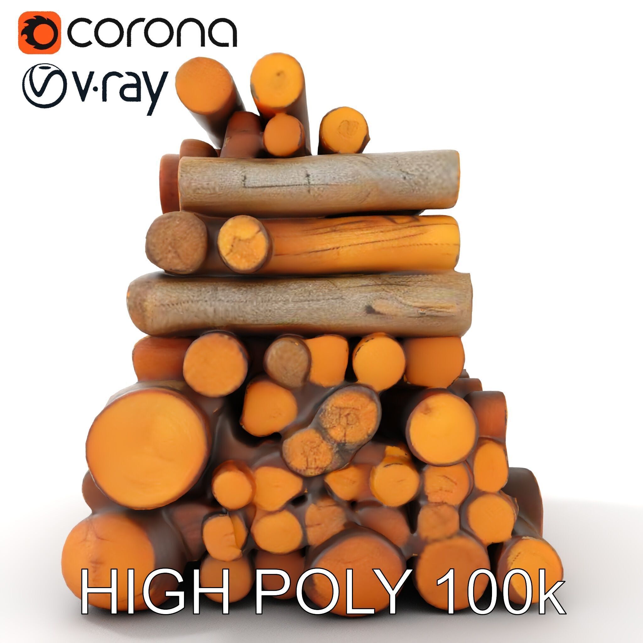 Realistic Firewood Logs Model Pack for D Environments Low-poly 3D model_10