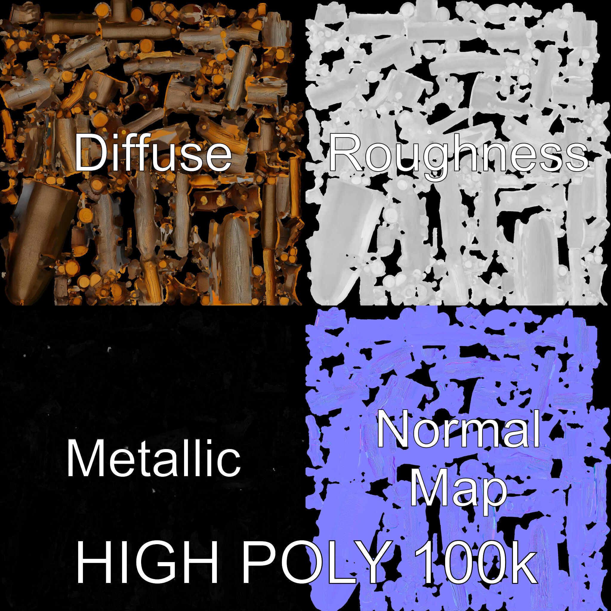 Realistic Firewood Logs Model Pack for D Environments Low-poly 3D model_3