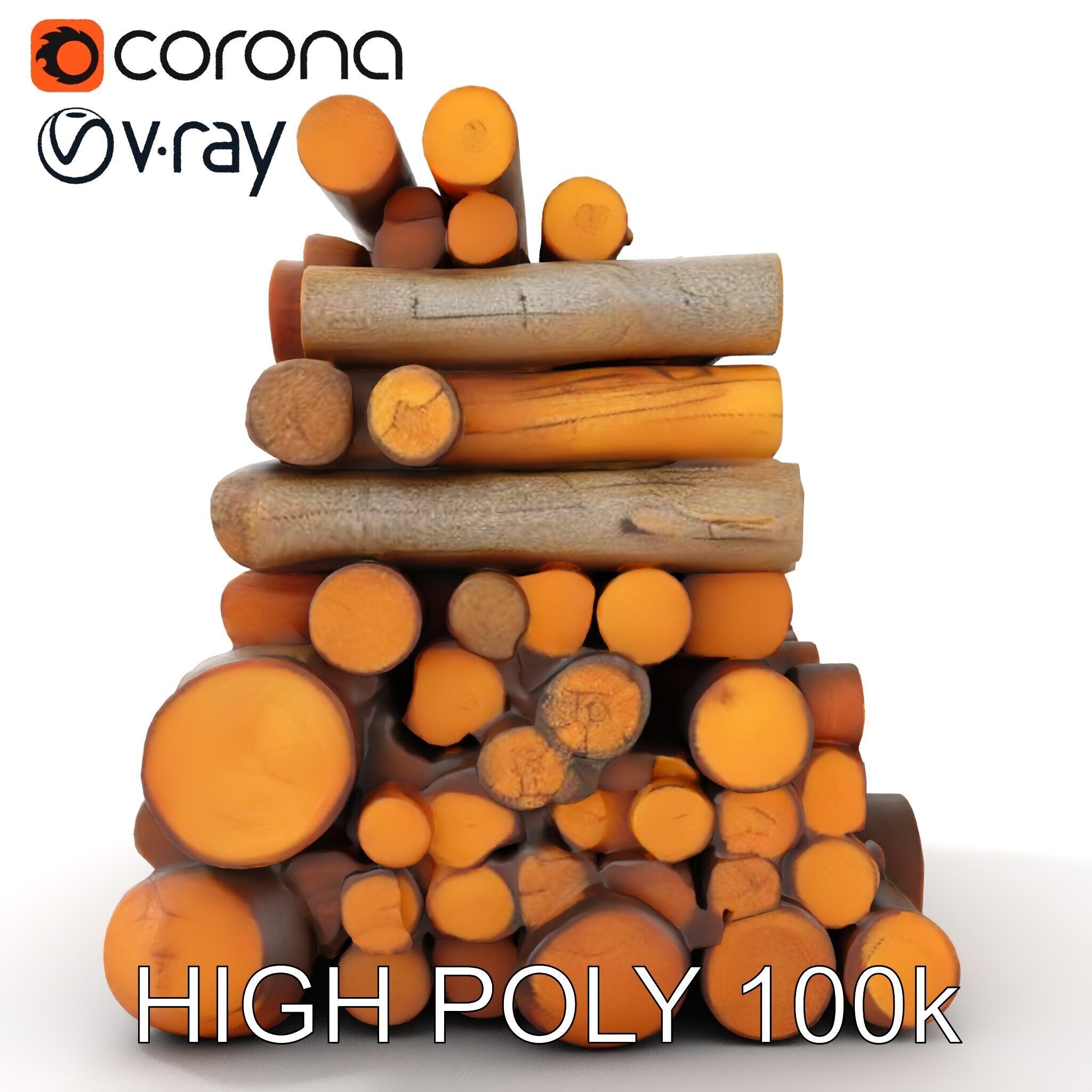 Realistic Firewood Logs Model Pack for D Environments Low-poly 3D model_11