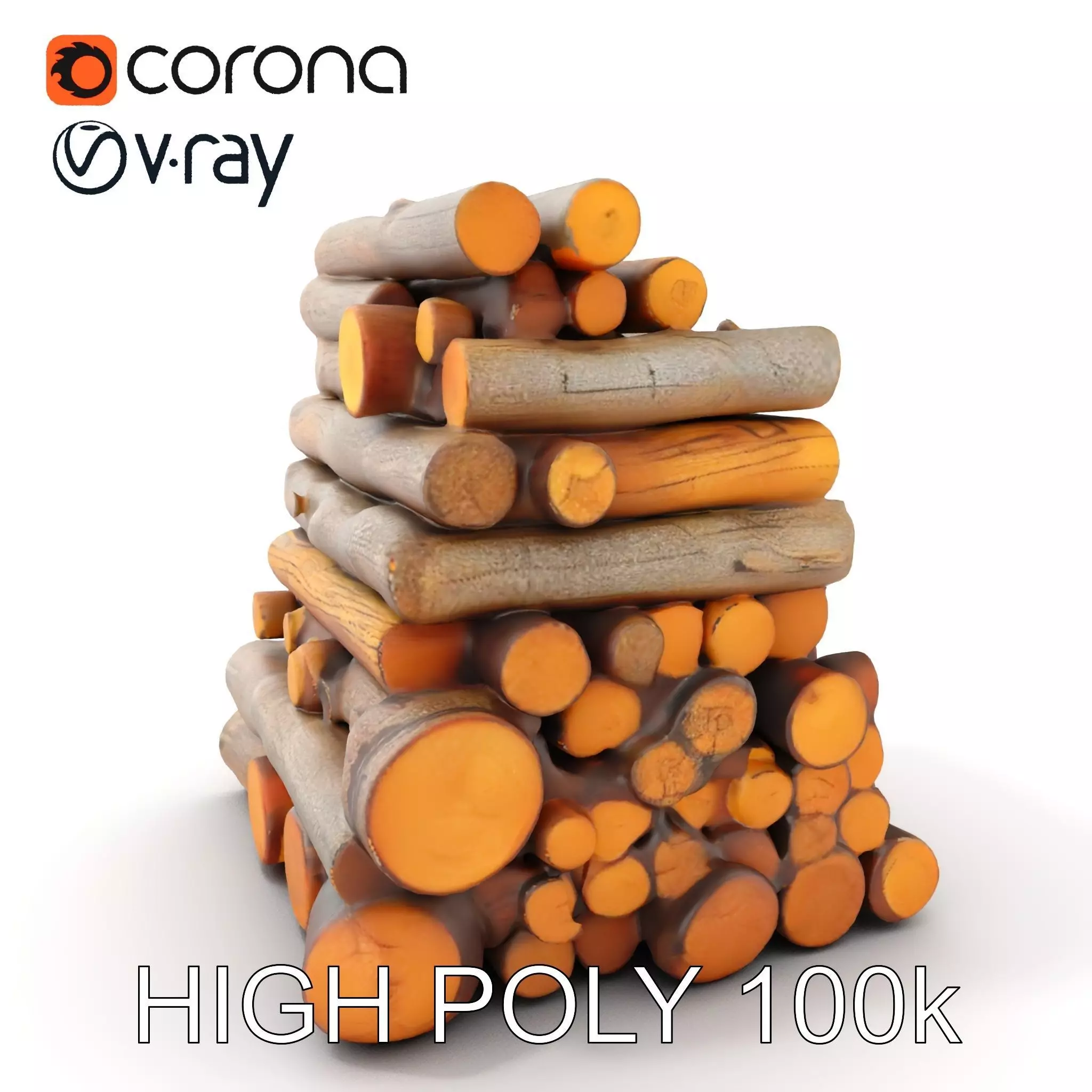 Realistic Firewood Logs Model Pack for D Environments Low-poly 3D model_0