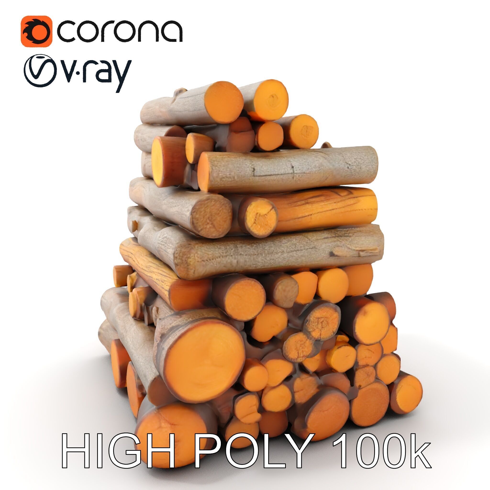 Realistic Firewood Logs Model Pack for D Environments Low-poly 3D model_16