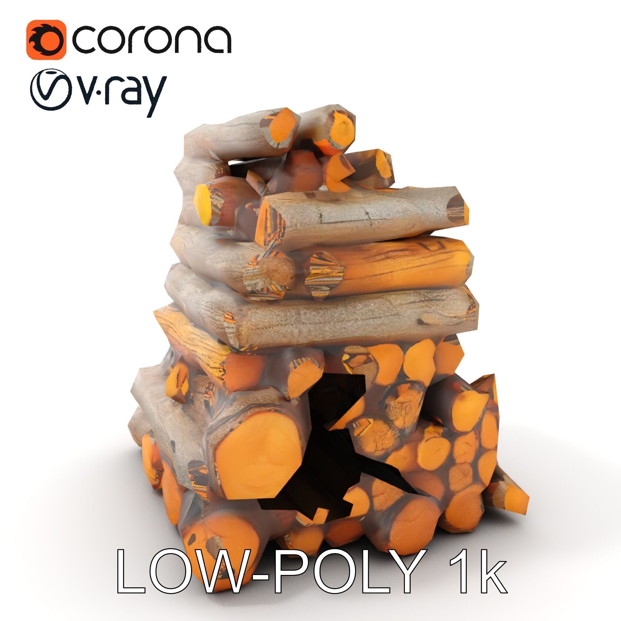Realistic Firewood Logs Model Pack for D Environments Low-poly 3D model_7