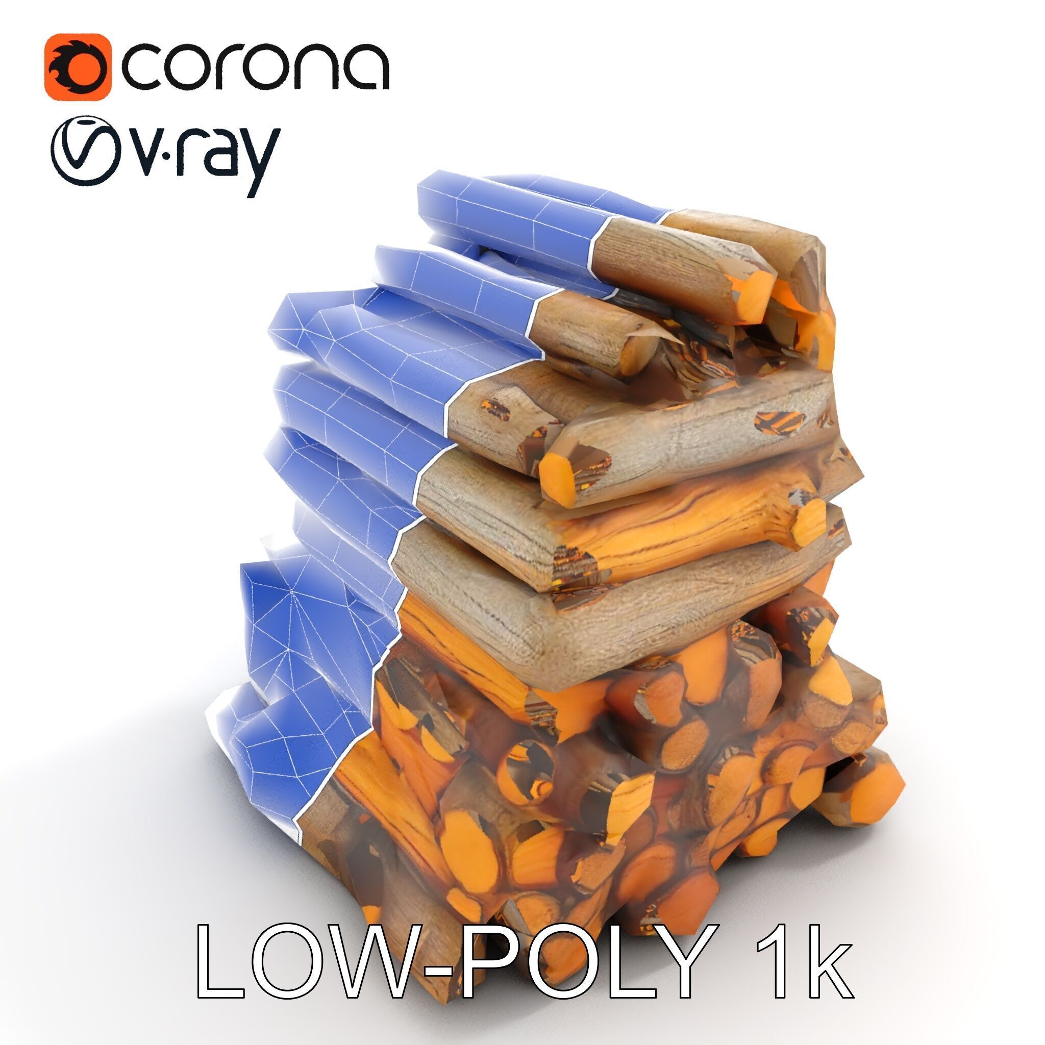 Realistic Firewood Logs Model Pack for D Environments Low-poly 3D model_23
