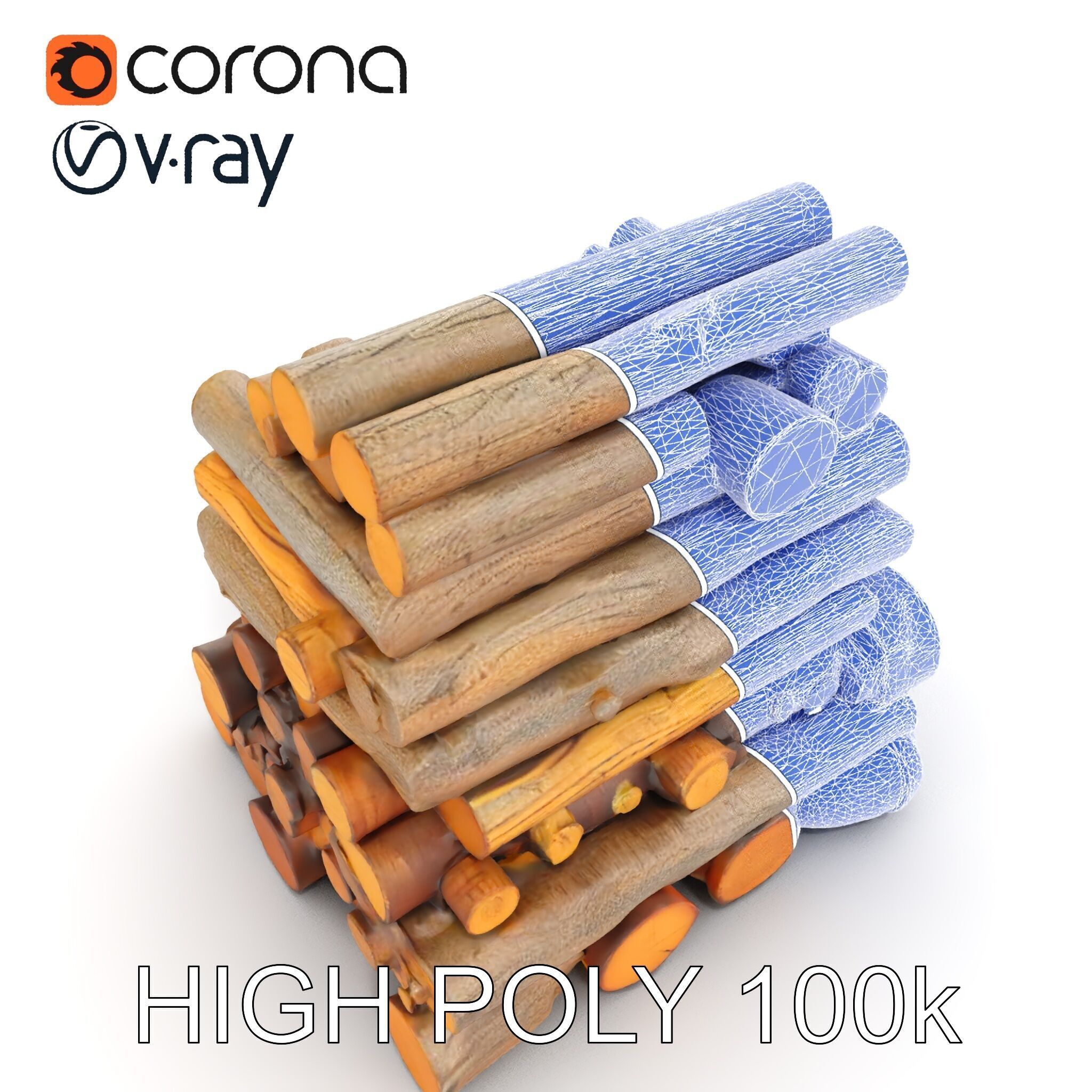 Realistic Firewood Logs Model Pack for D Environments Low-poly 3D model_27