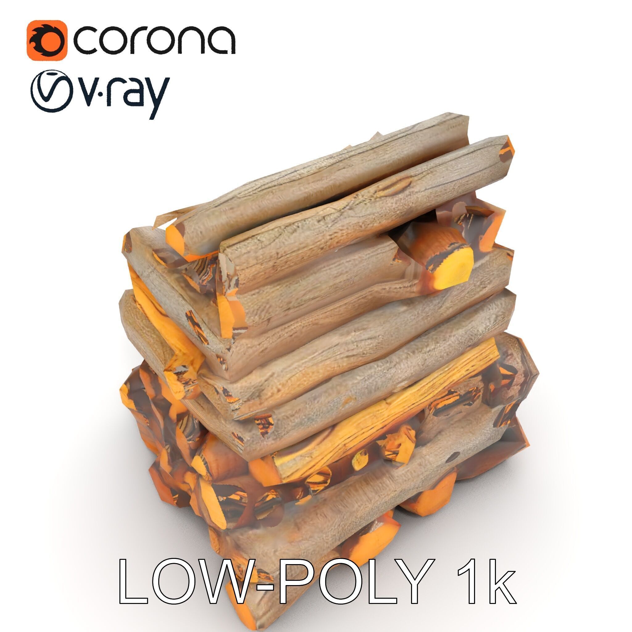 Realistic Firewood Logs Model Pack for D Environments Low-poly 3D model_9