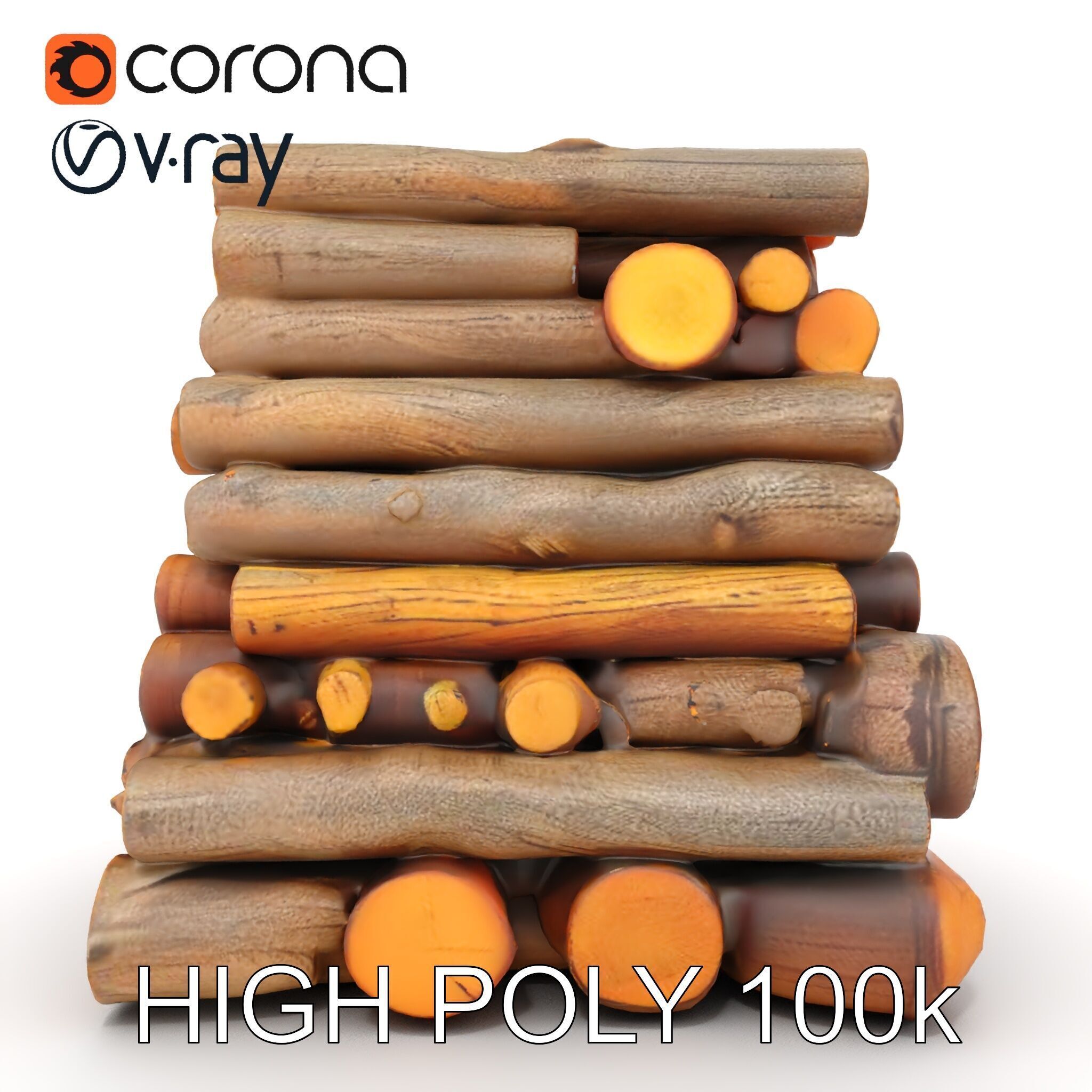 Realistic Firewood Logs Model Pack for D Environments Low-poly 3D model_15