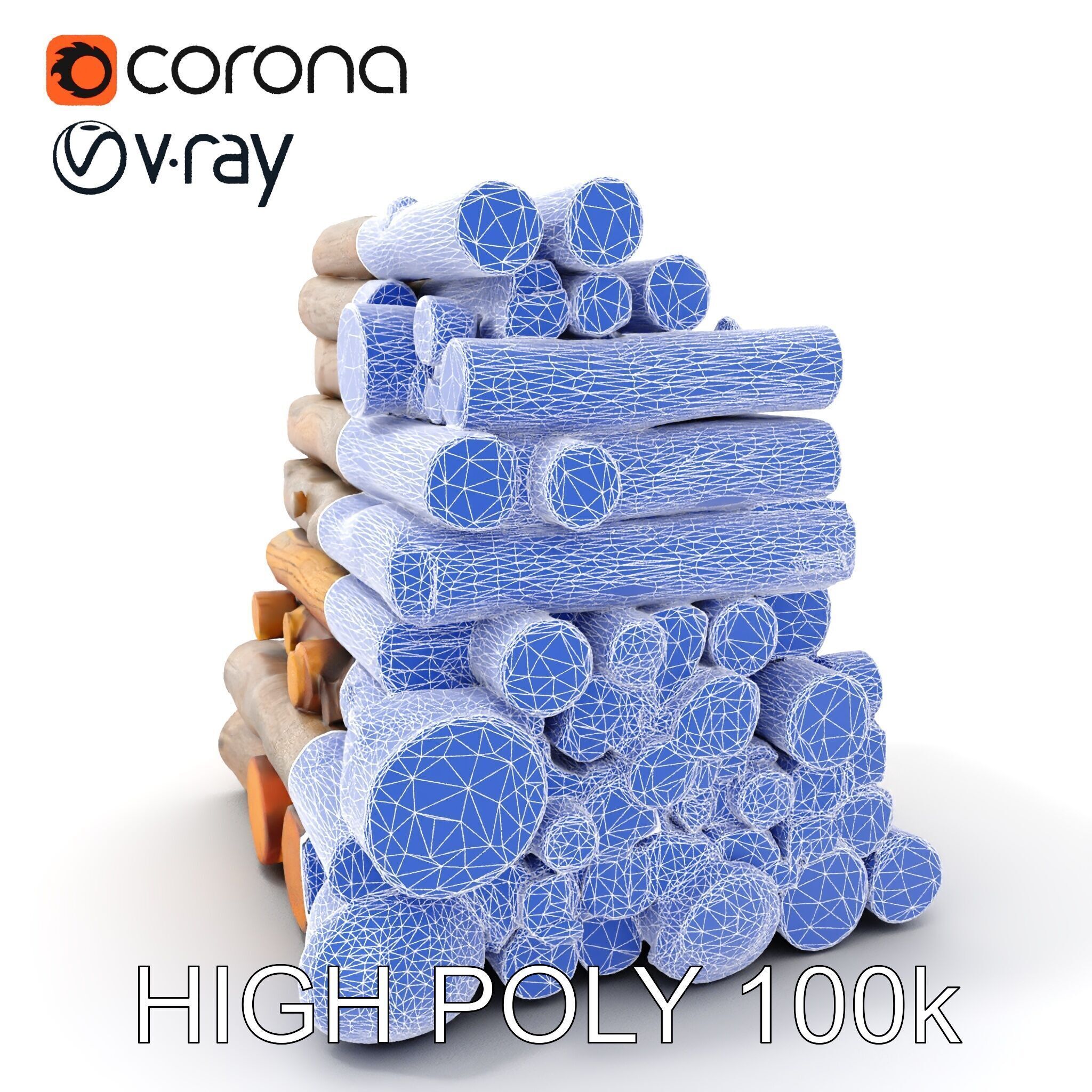 Realistic Firewood Logs Model Pack for D Environments Low-poly 3D model_13