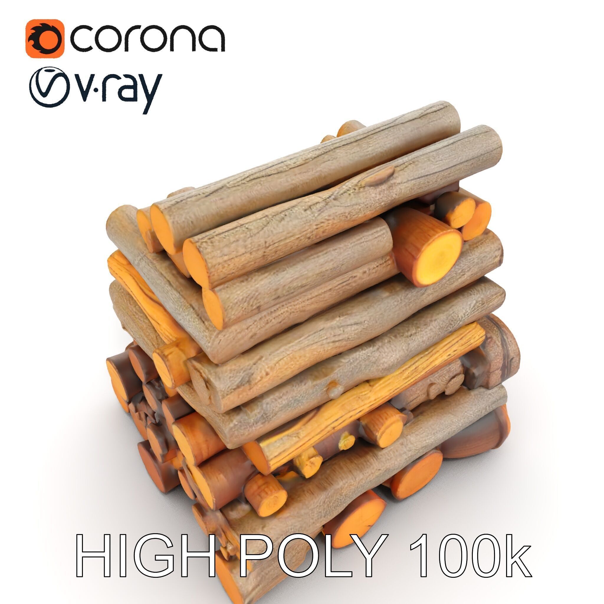 Realistic Firewood Logs Model Pack for D Environments Low-poly 3D model_19