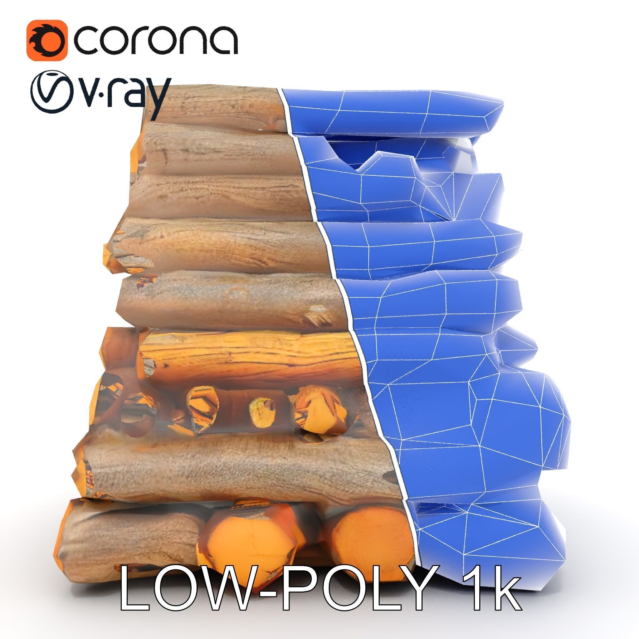 Realistic Firewood Logs Model Pack for D Environments Low-poly 3D model_12