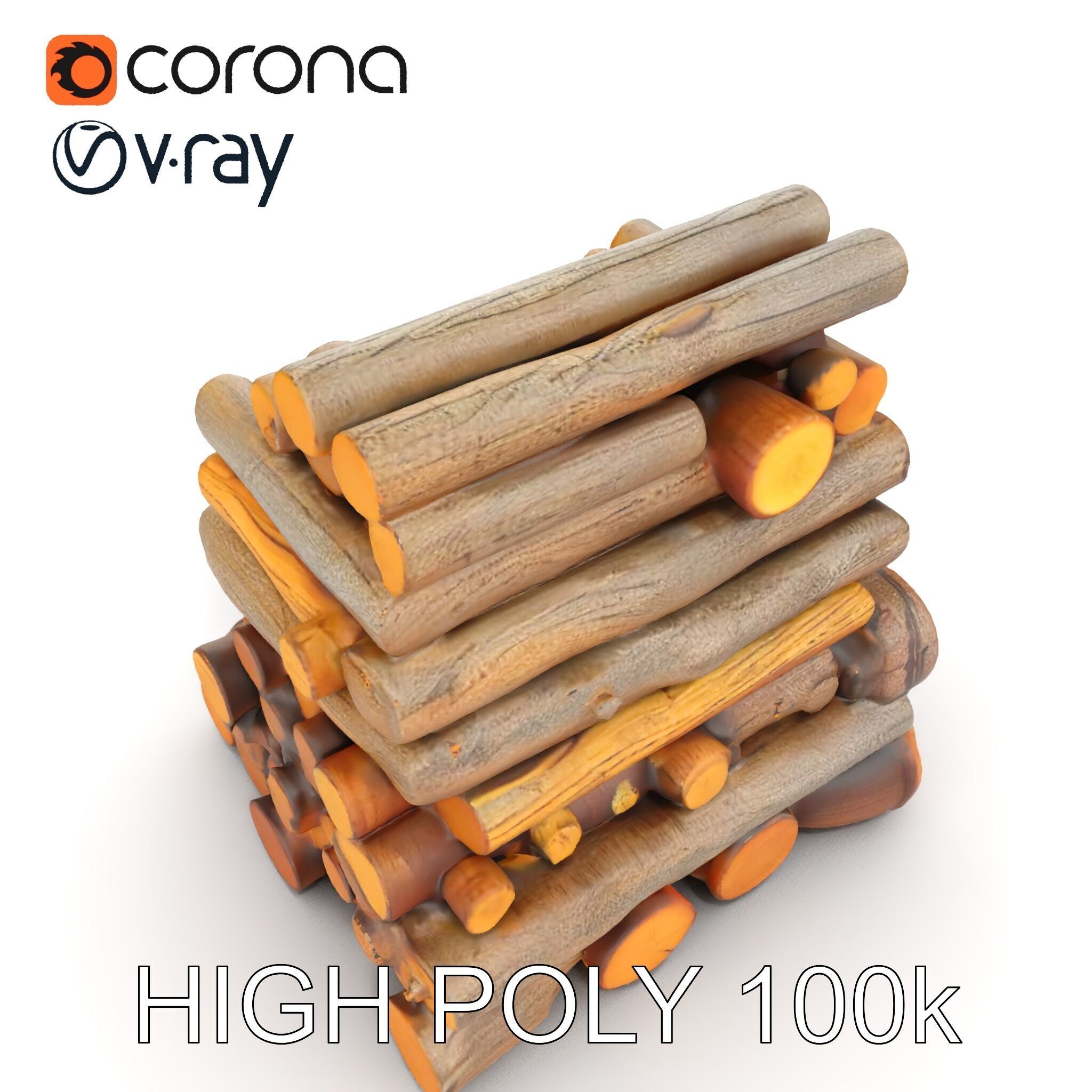 Realistic Firewood Logs Model Pack for D Environments Low-poly 3D model_21