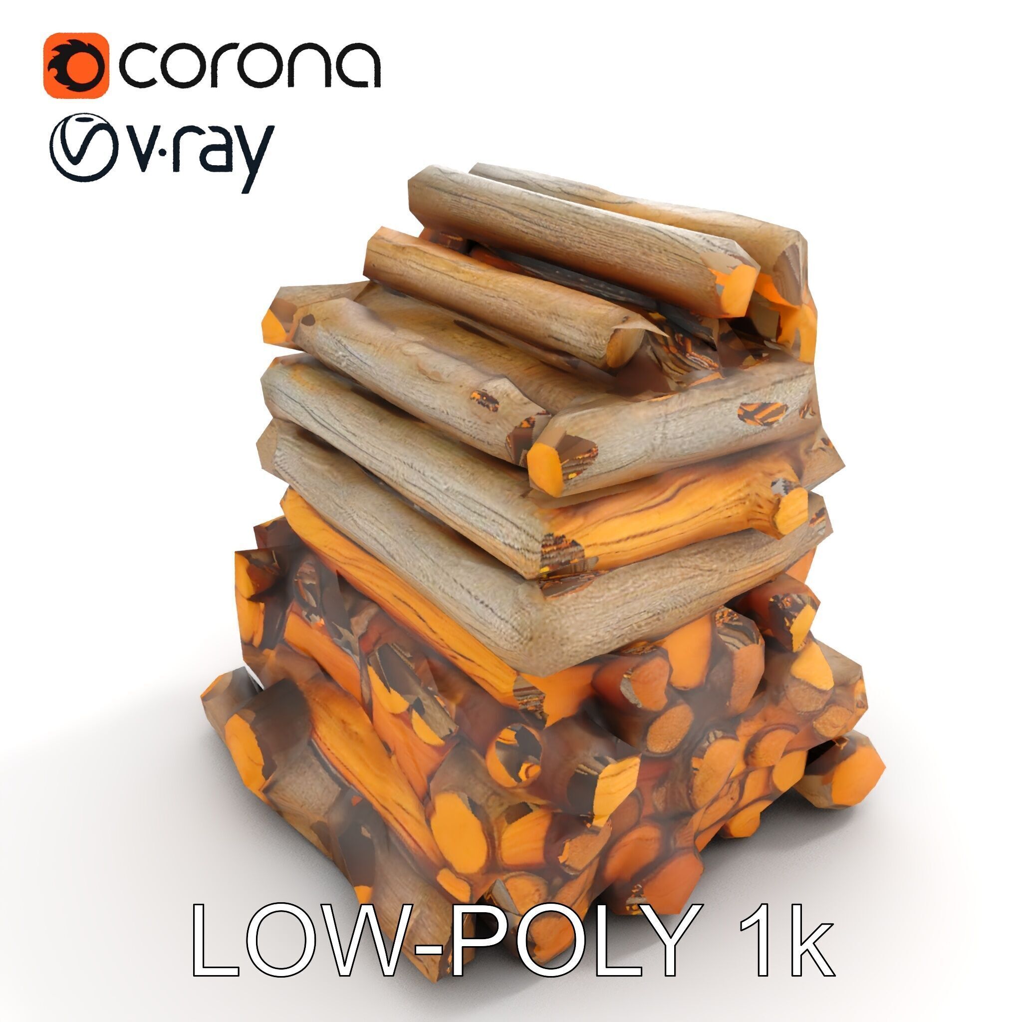 Realistic Firewood Logs Model Pack for D Environments Low-poly 3D model_17