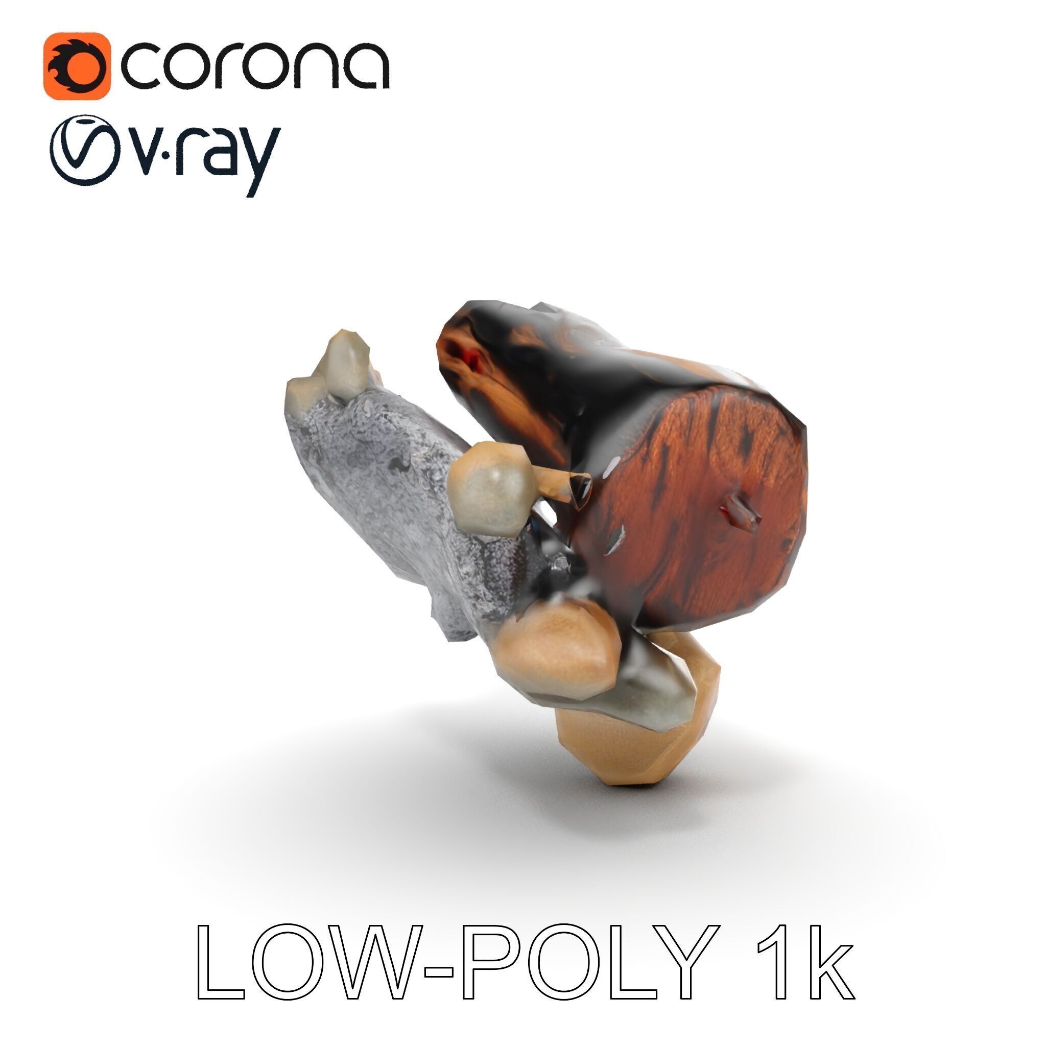 Charred Log and Ashes with Rocks Model Pack Texture_23