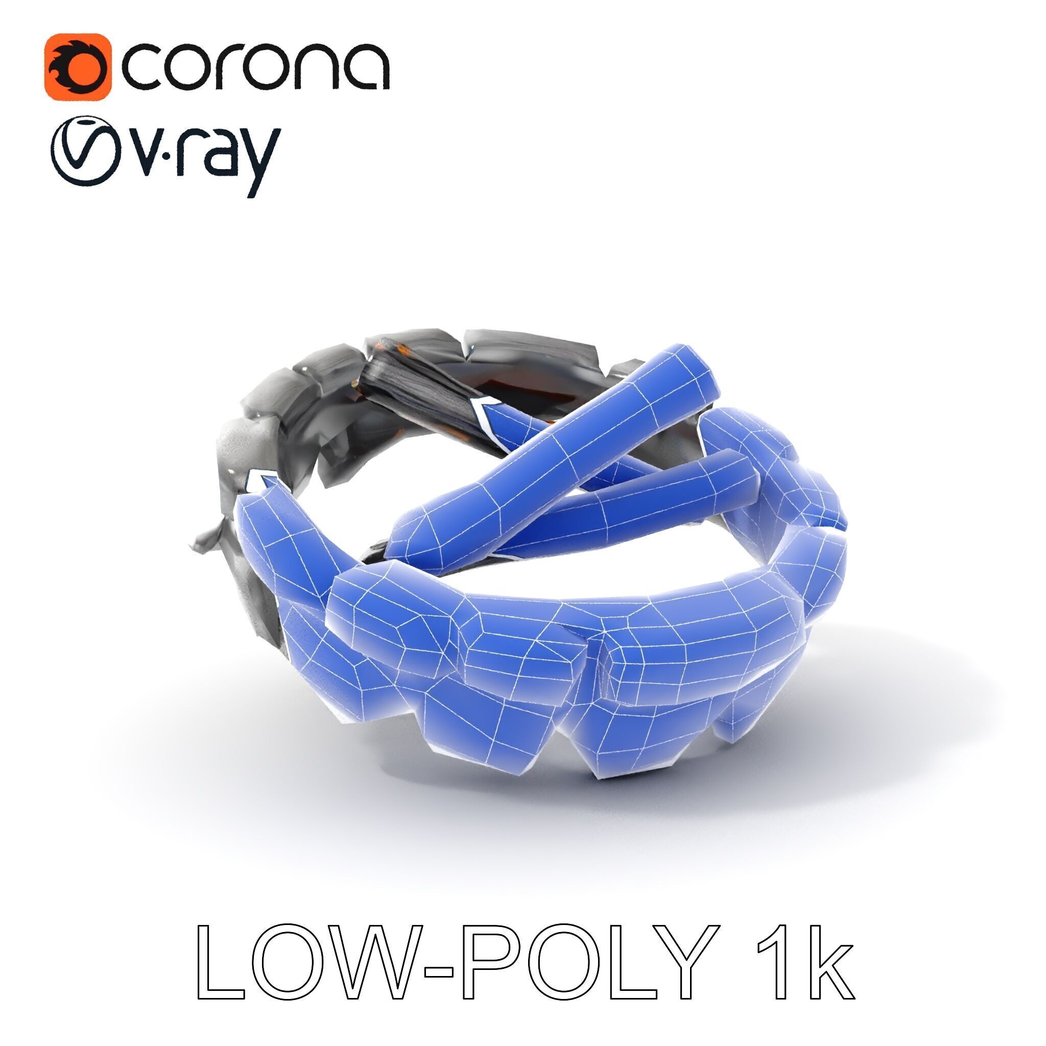 Campfire and Logs Model Pack for Realistic Simulation Low-poly 3D model_9