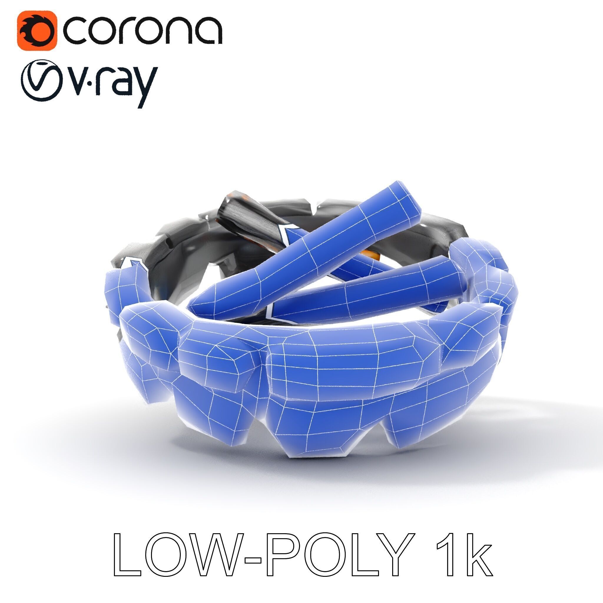 Campfire and Logs Model Pack for Realistic Simulation Low-poly 3D model_17