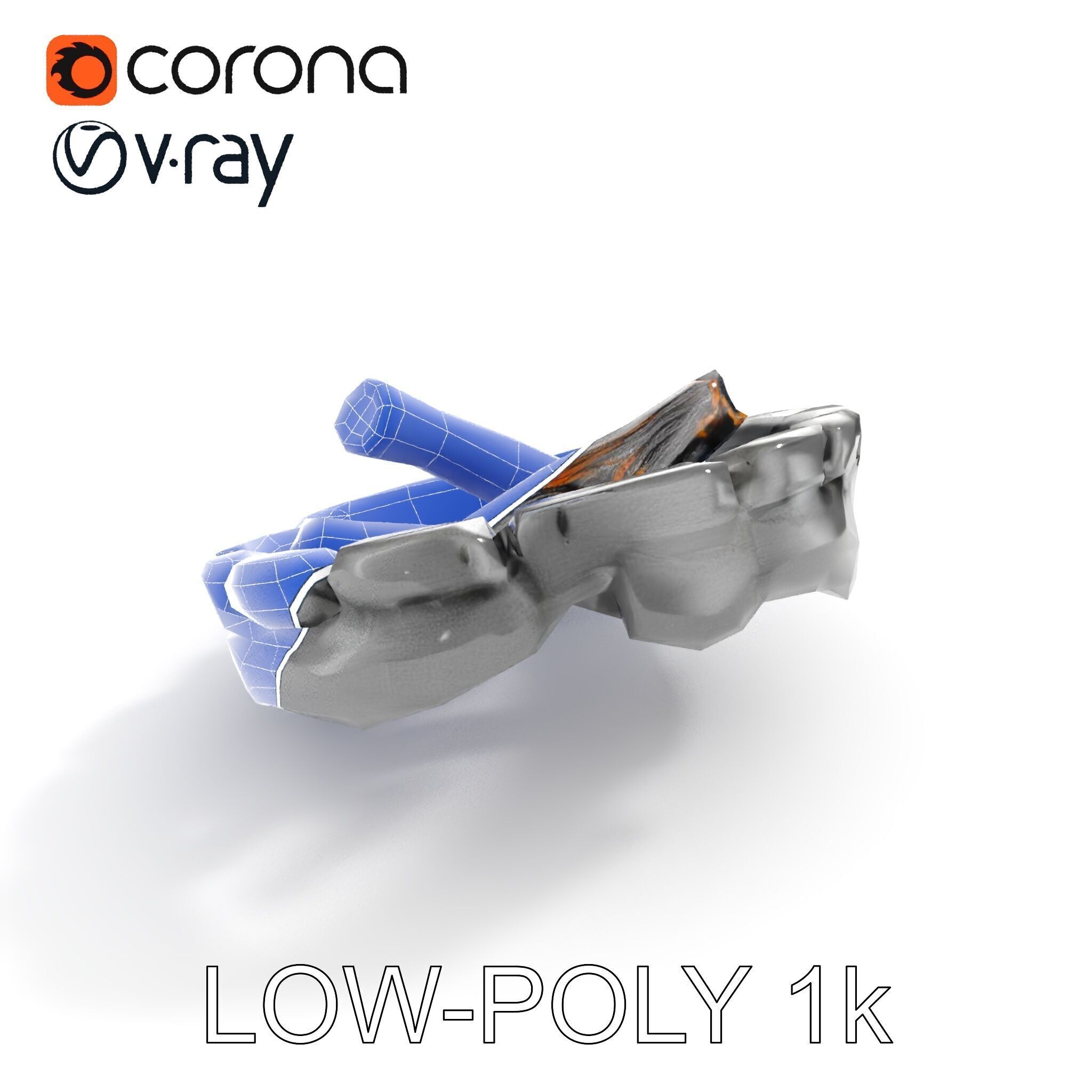 Campfire and Logs Model Pack for Realistic Simulation Low-poly 3D model_25