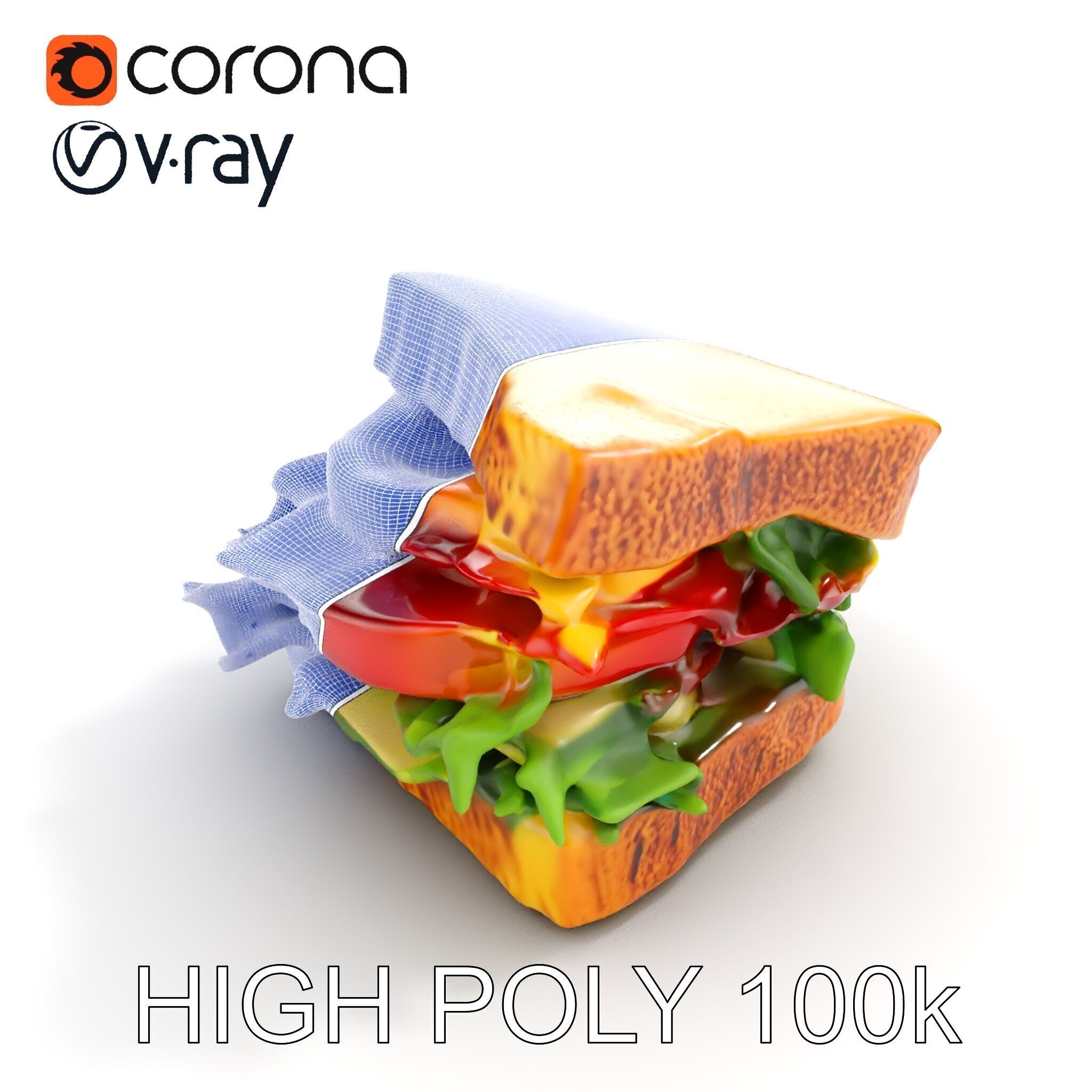 BLT Sandwich D Model Pack Low-poly 3D model_27
