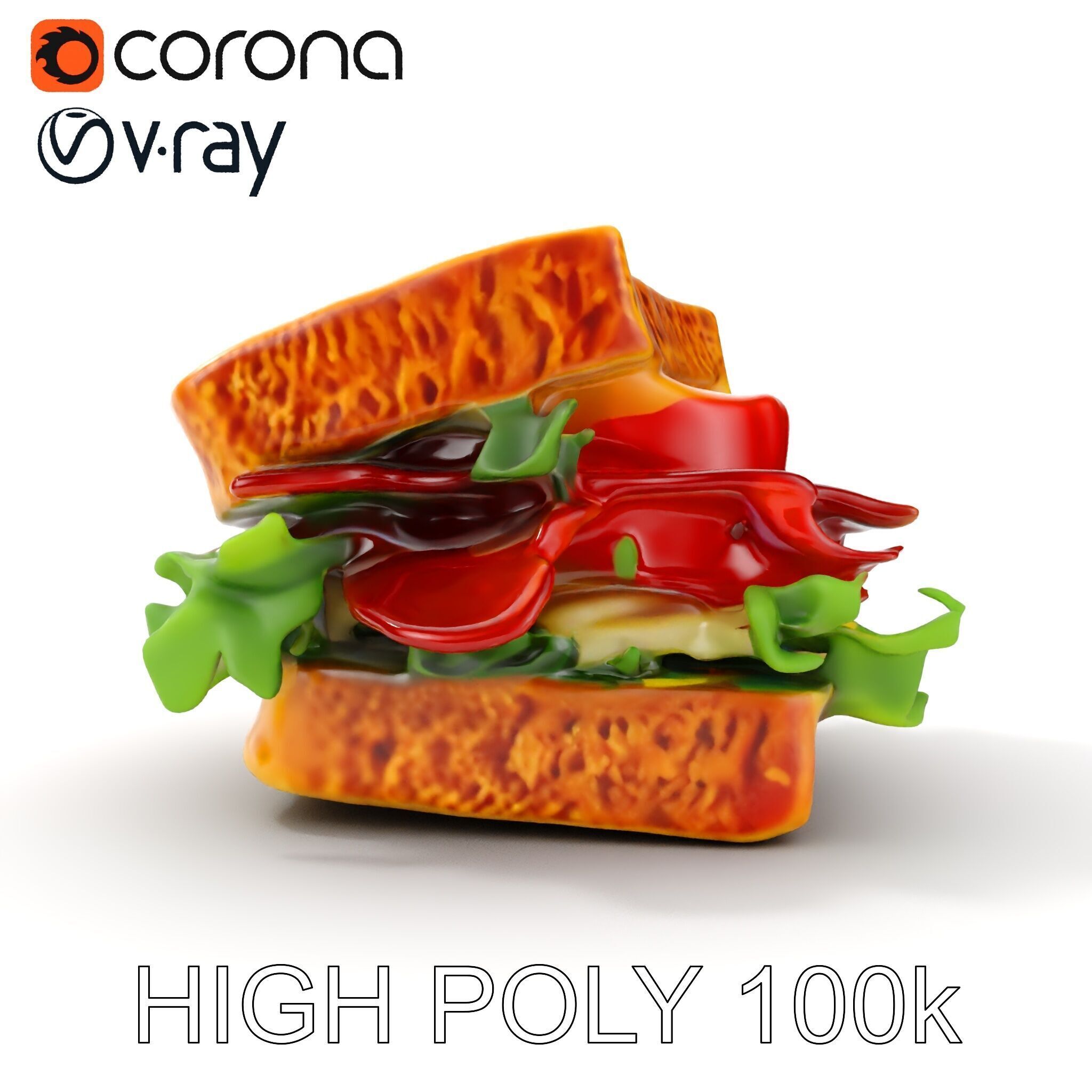 BLT Sandwich D Model Pack Low-poly 3D model_18