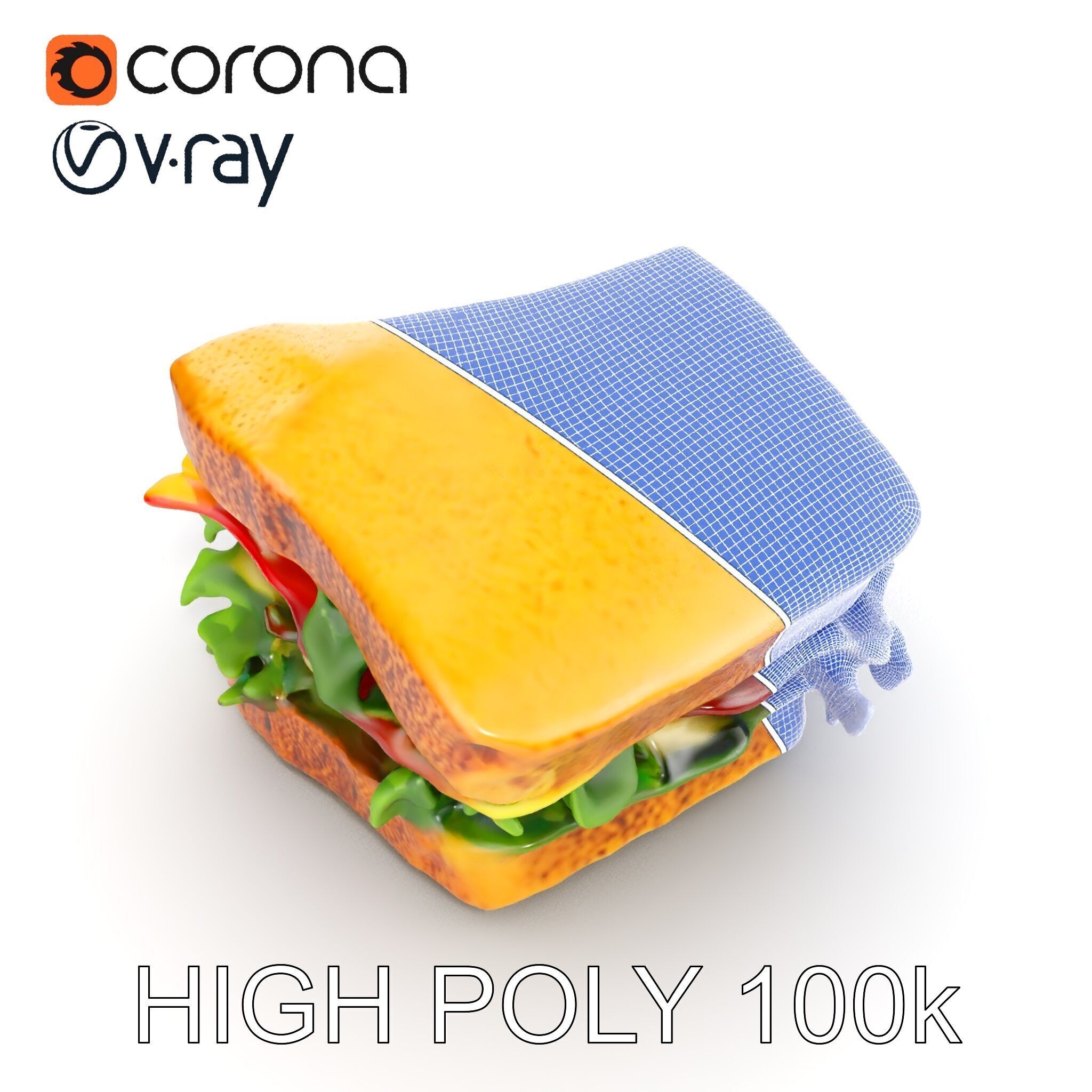 BLT Sandwich D Model Pack Low-poly 3D model_30