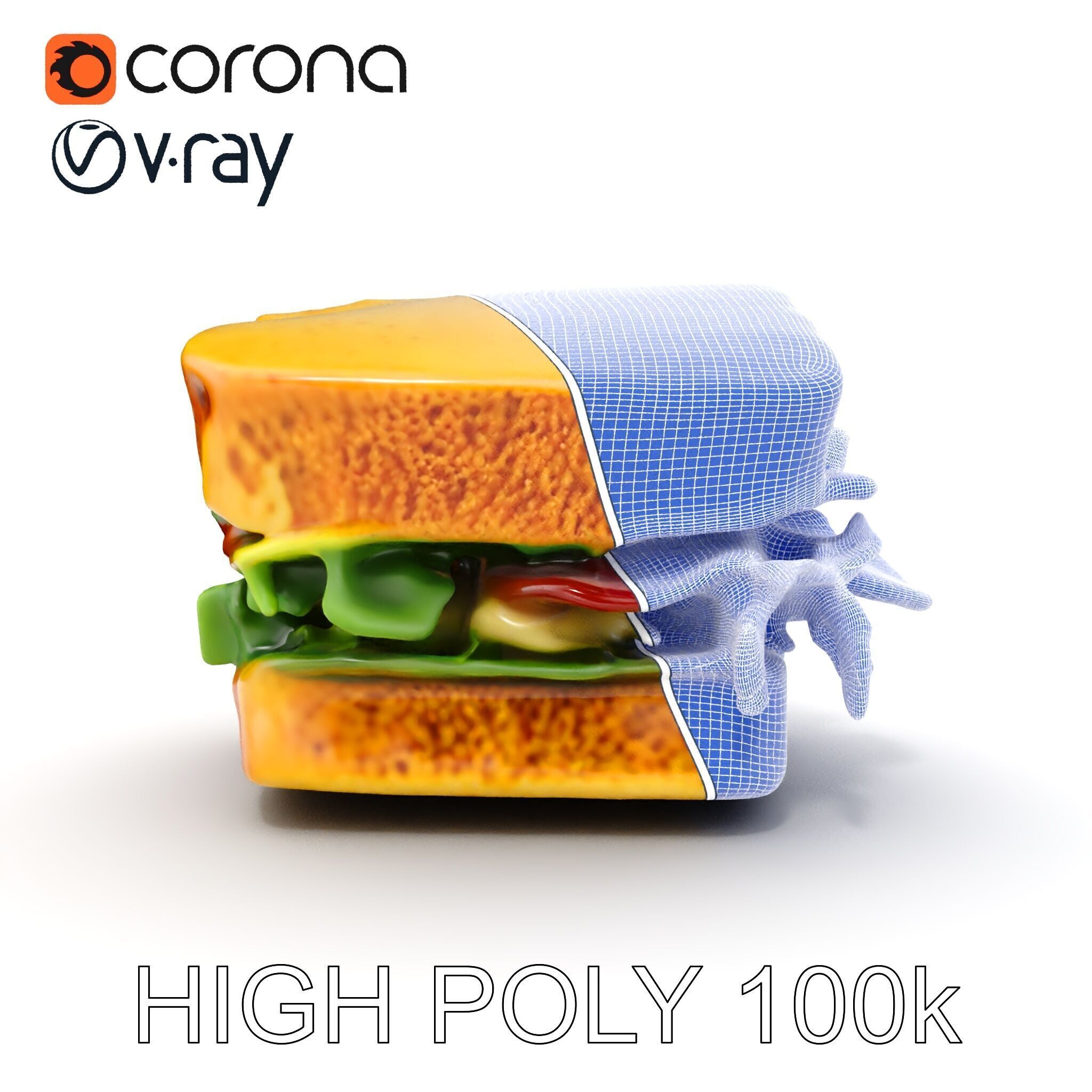 BLT Sandwich D Model Pack Low-poly 3D model_35