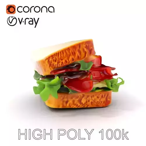 BLT Sandwich D Model Pack Low-poly 3D model