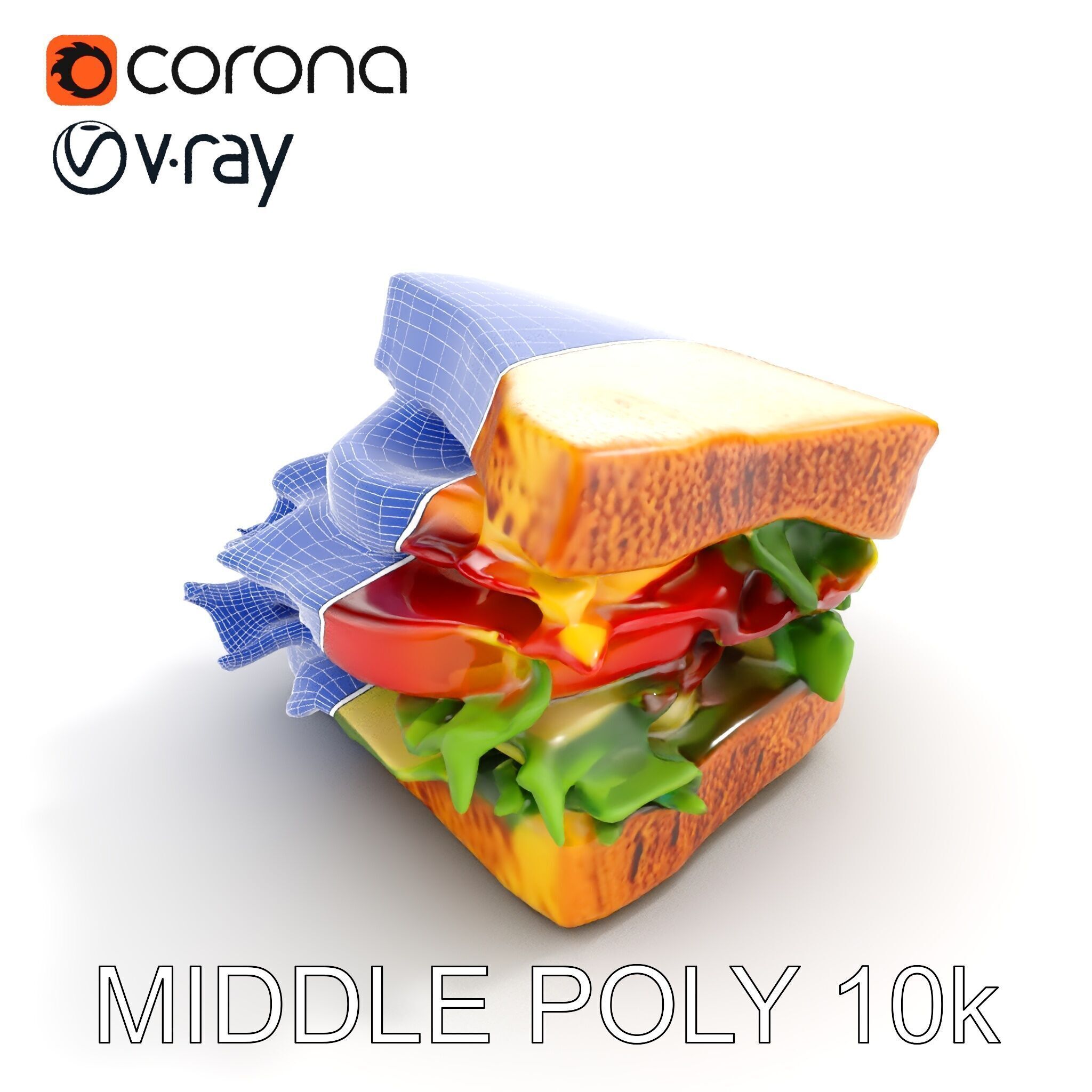 BLT Sandwich D Model Pack Low-poly 3D model_10