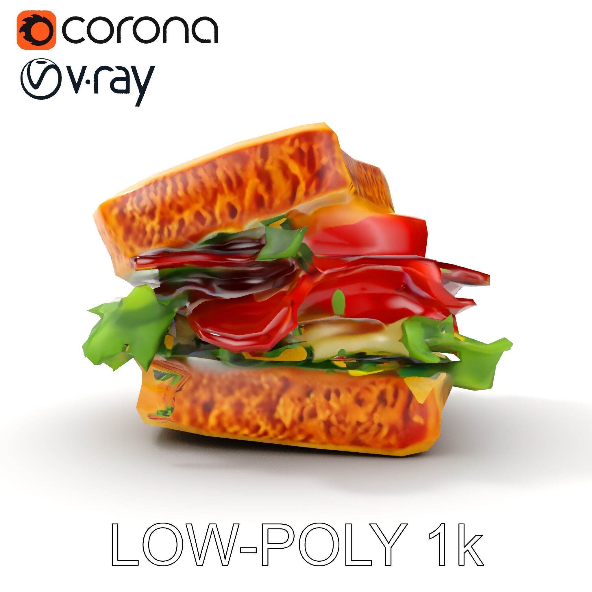 BLT Sandwich D Model Pack Low-poly 3D model_7