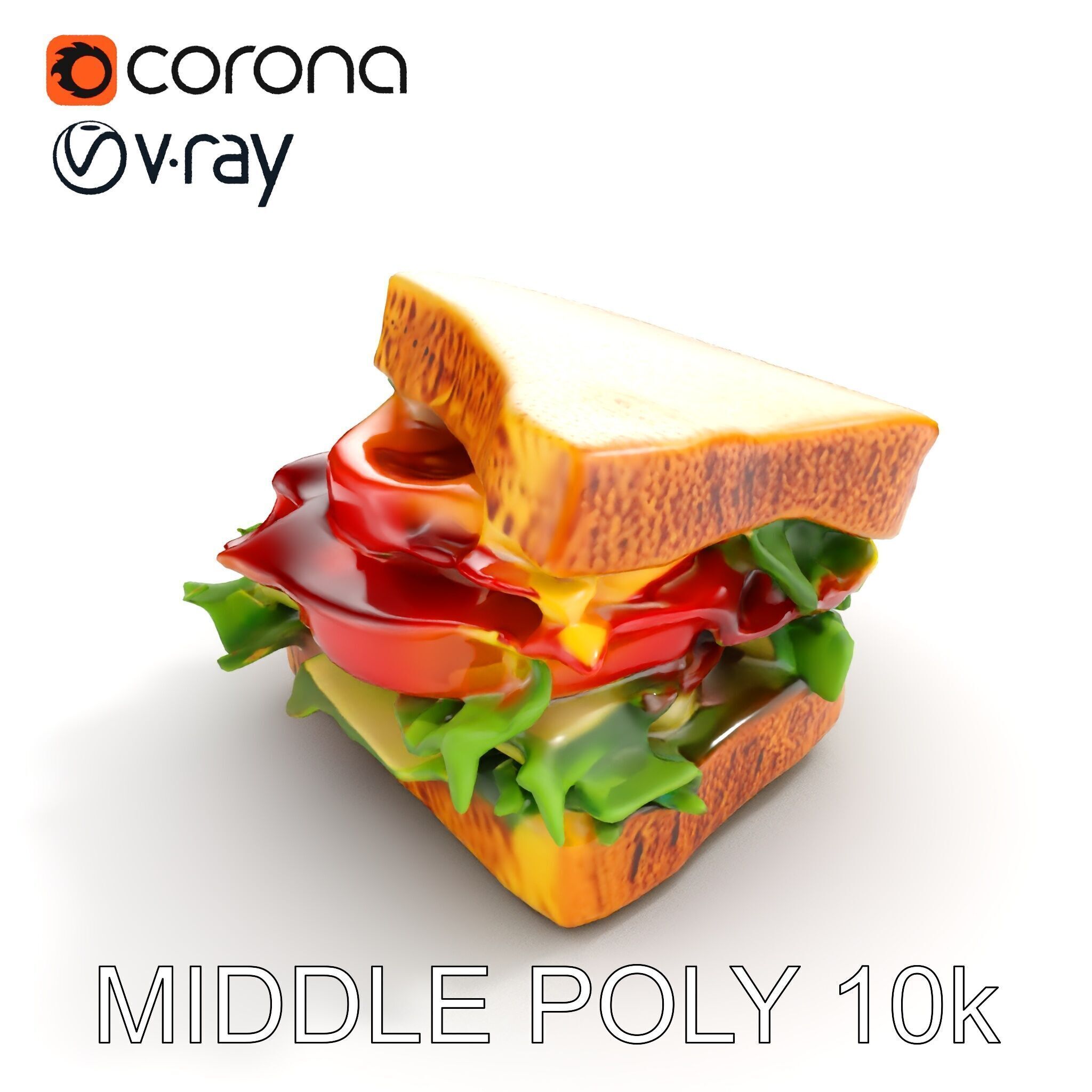 BLT Sandwich D Model Pack Low-poly 3D model_6
