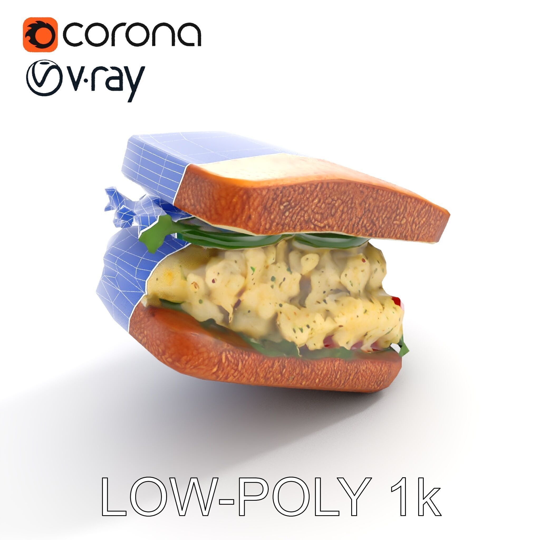 Chicken Salad Sandwich D Model Pack for Realistic Rendering Low-poly 3D model_20