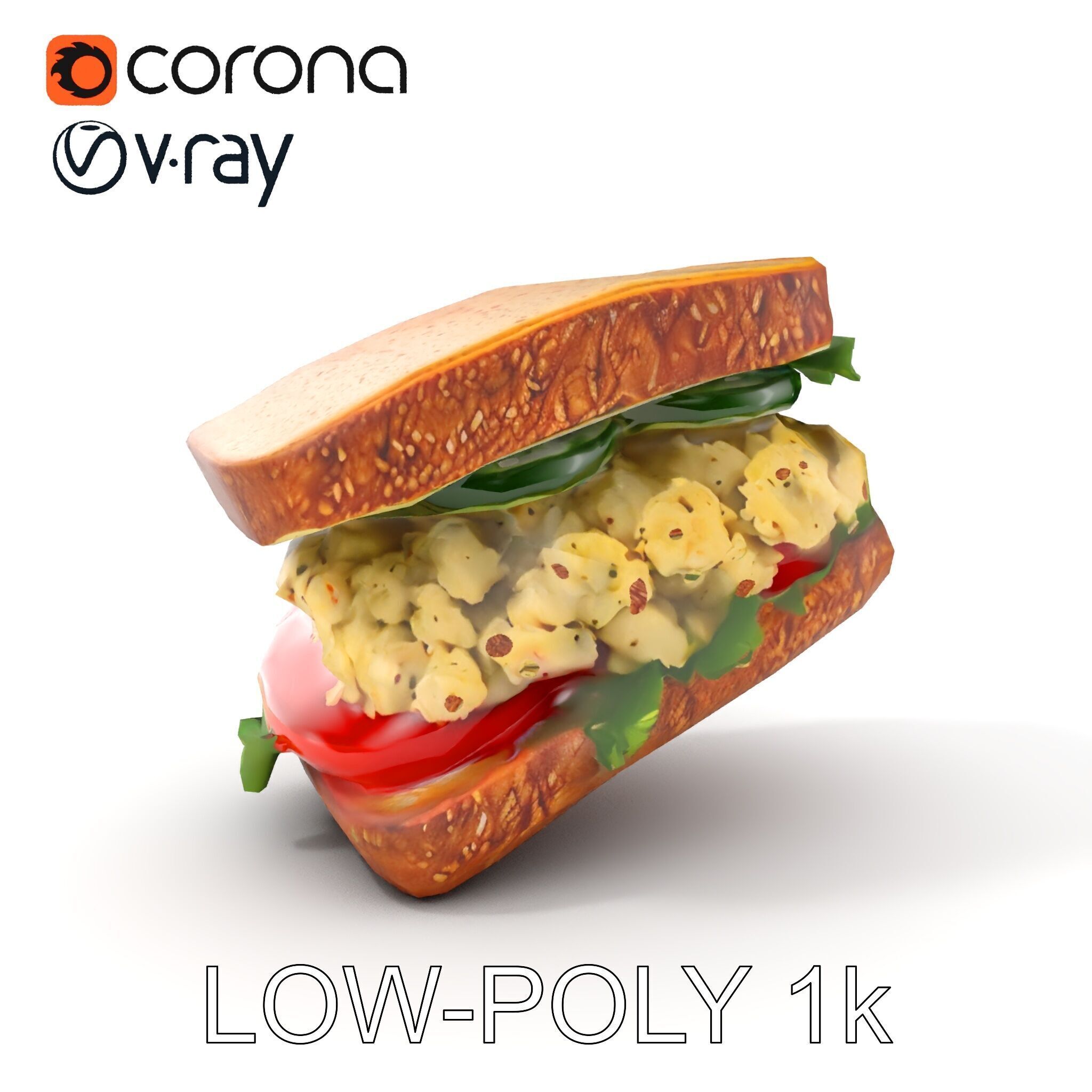 Chicken Salad Sandwich D Model Pack for Realistic Rendering Low-poly 3D model_7