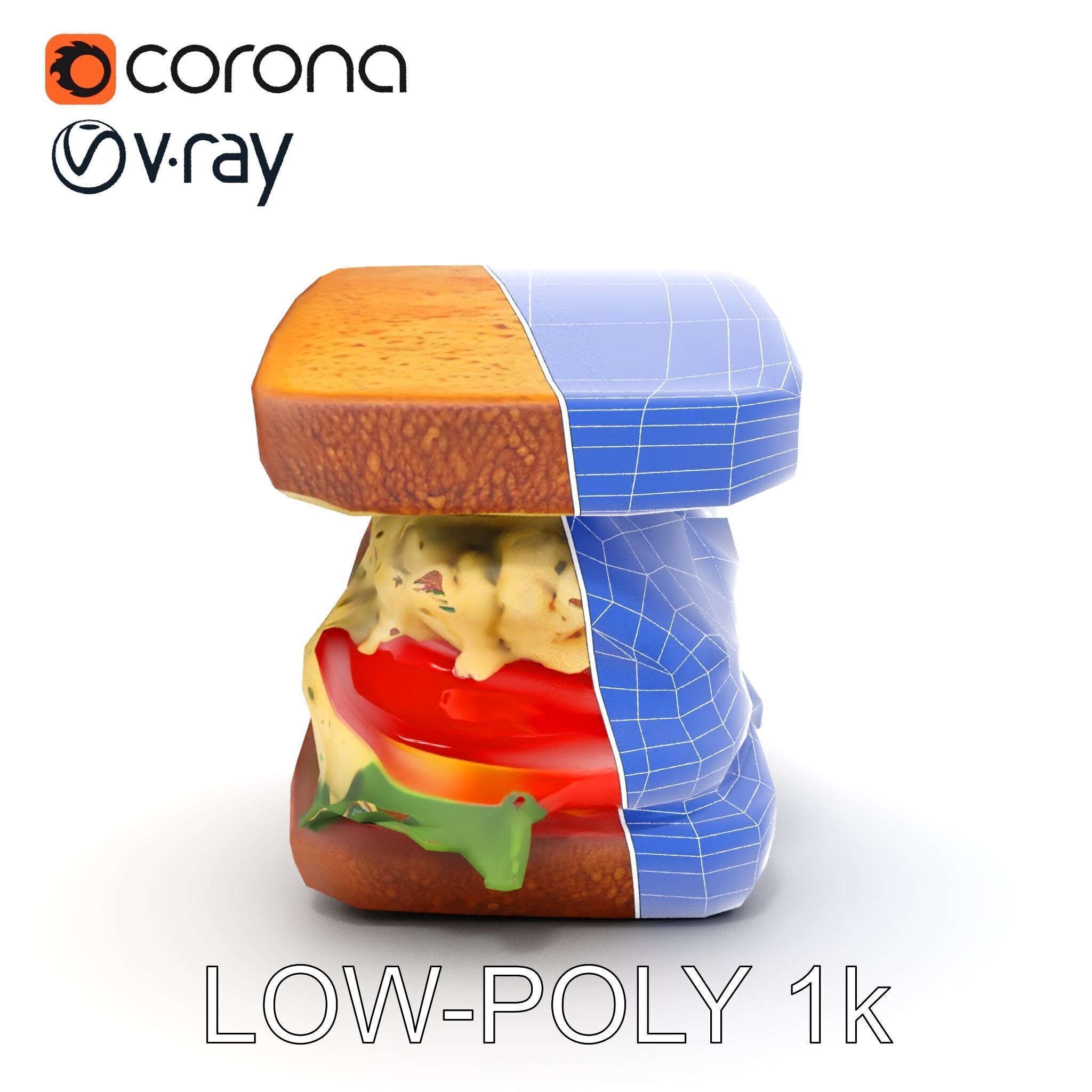 Chicken Salad Sandwich D Model Pack for Realistic Rendering Low-poly 3D model_25
