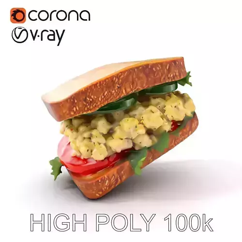 Chicken Salad Sandwich D Model Pack for Realistic Rendering Low-poly 3D model