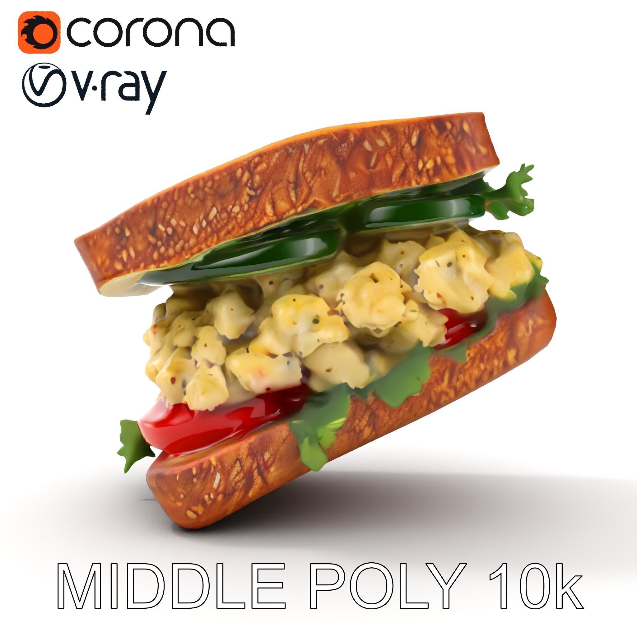 Chicken Salad Sandwich D Model Pack for Realistic Rendering Low-poly 3D model_11