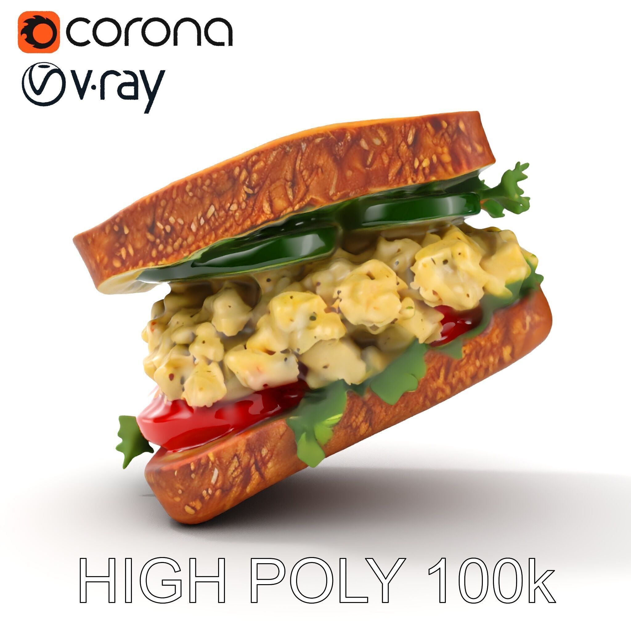 Chicken Salad Sandwich D Model Pack for Realistic Rendering Low-poly 3D model_10