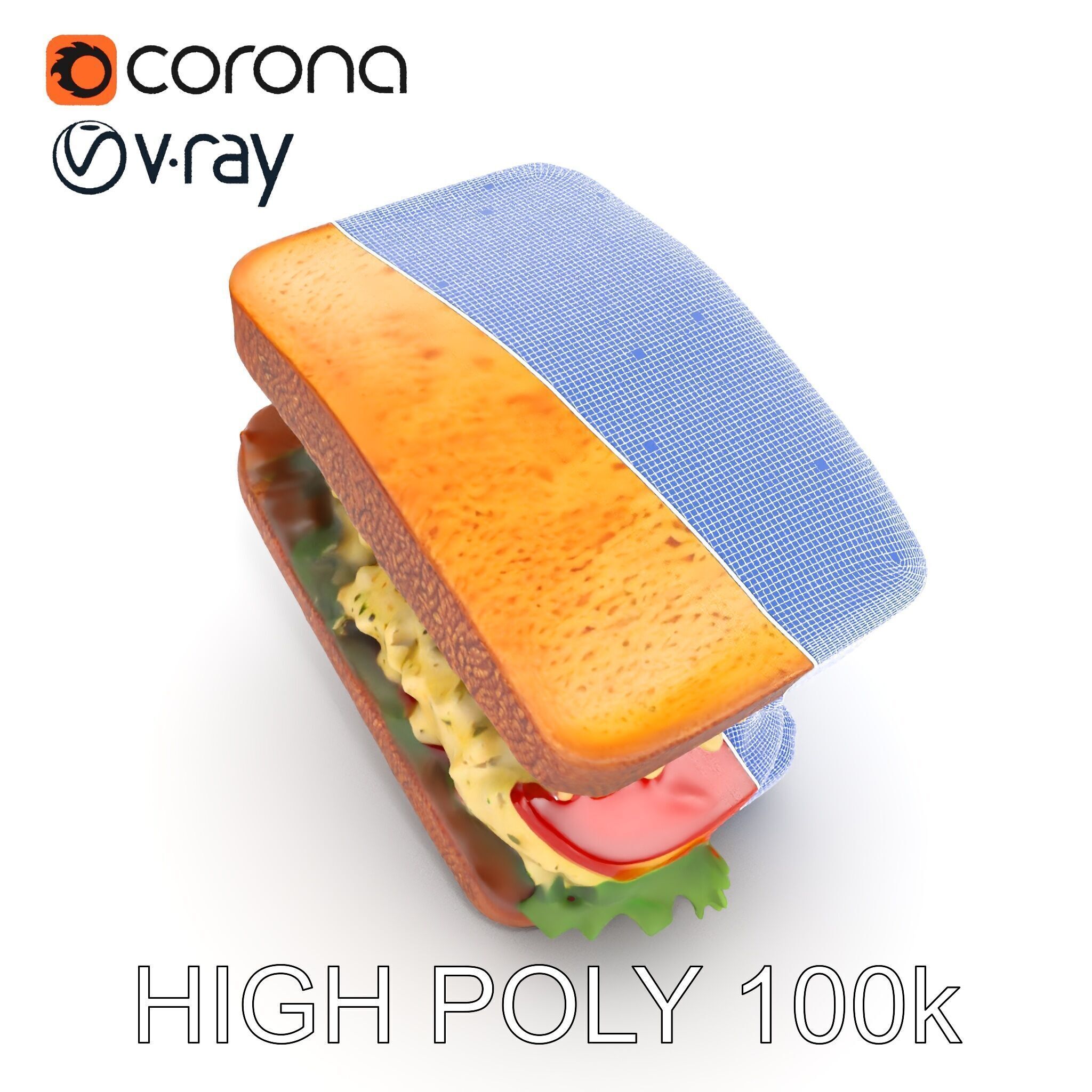 Chicken Salad Sandwich D Model Pack for Realistic Rendering Low-poly 3D model_23